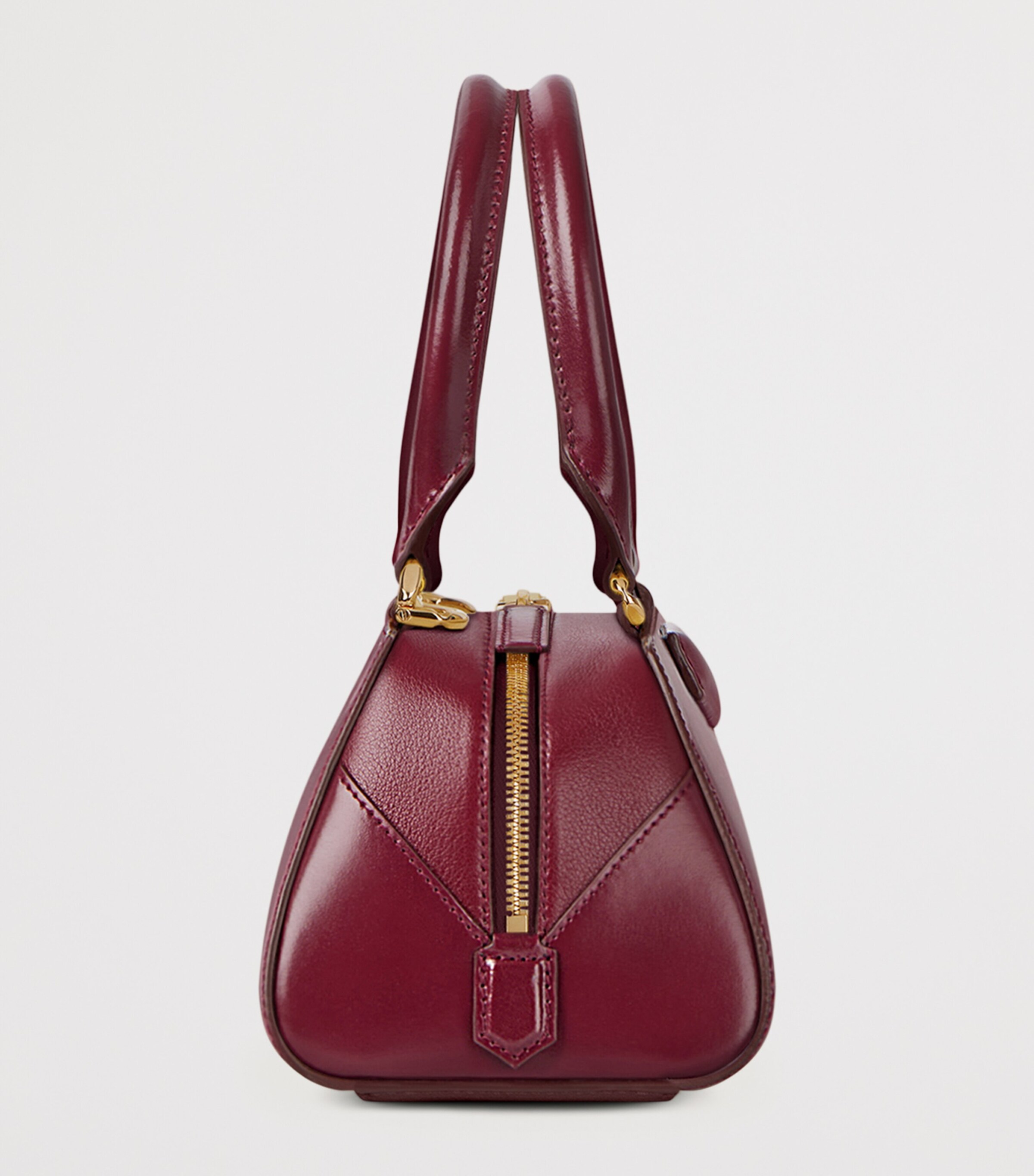 Mini Leather Antigona Cube East-West Top-Handle Bag BURGUNDY Image 3