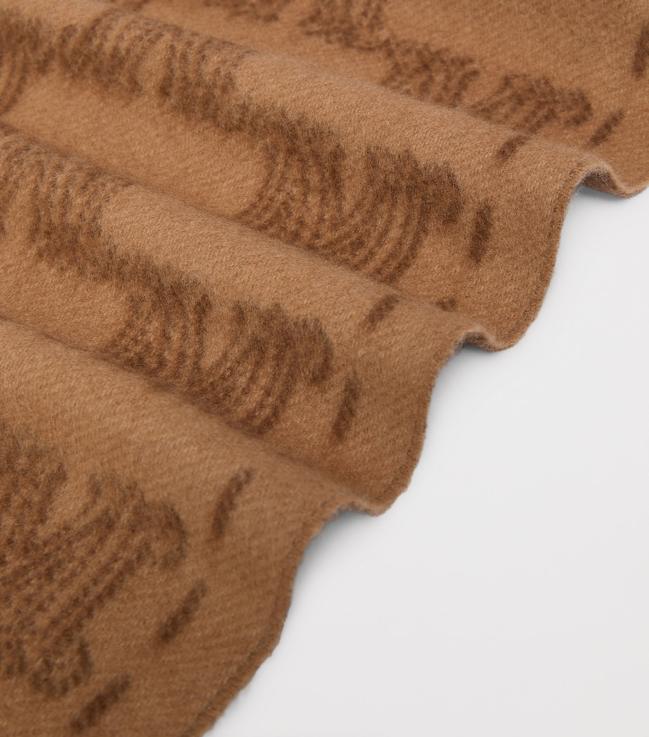 Cashmere Jacquard Monogram Scarf CAMEL Image 2