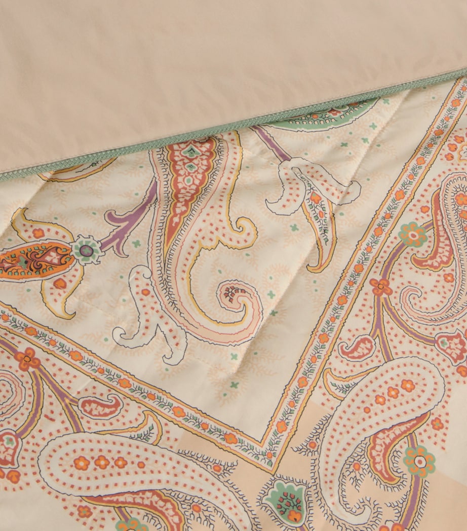 Etro Cotton Quilted Yaara Bedspread (270cm x 270cm) Print On Beige Base Image 3
