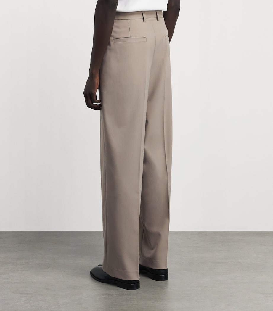 Séfr Mens Javier Wide-Leg Trousers Light Summer Taupe Image 5
