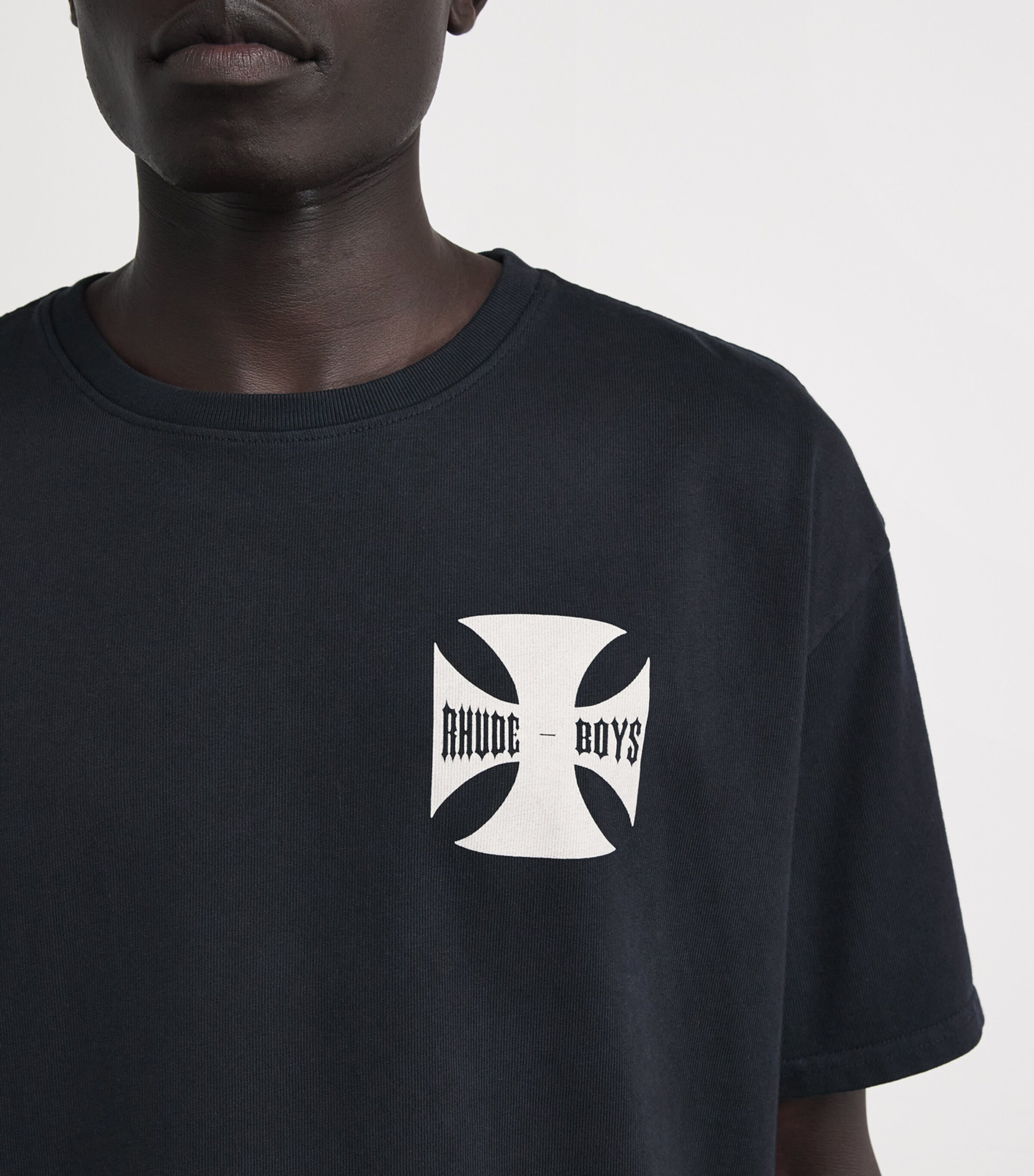 Cotton Rhude Boys T-Shirt 0027 VINTAGE BLACK Image 6