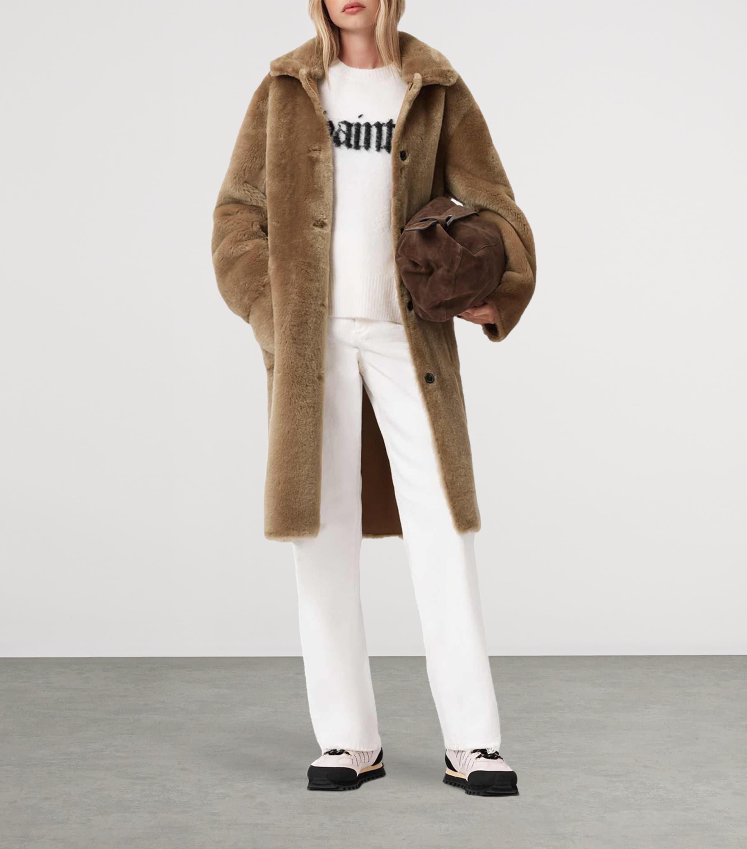 Shearling Reversible Serra Coat CONKER BROWN Image 6