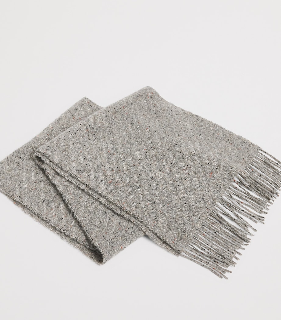 Cashmere Twill Herringbone Scarf RU7656 PEREGRINE Image 4