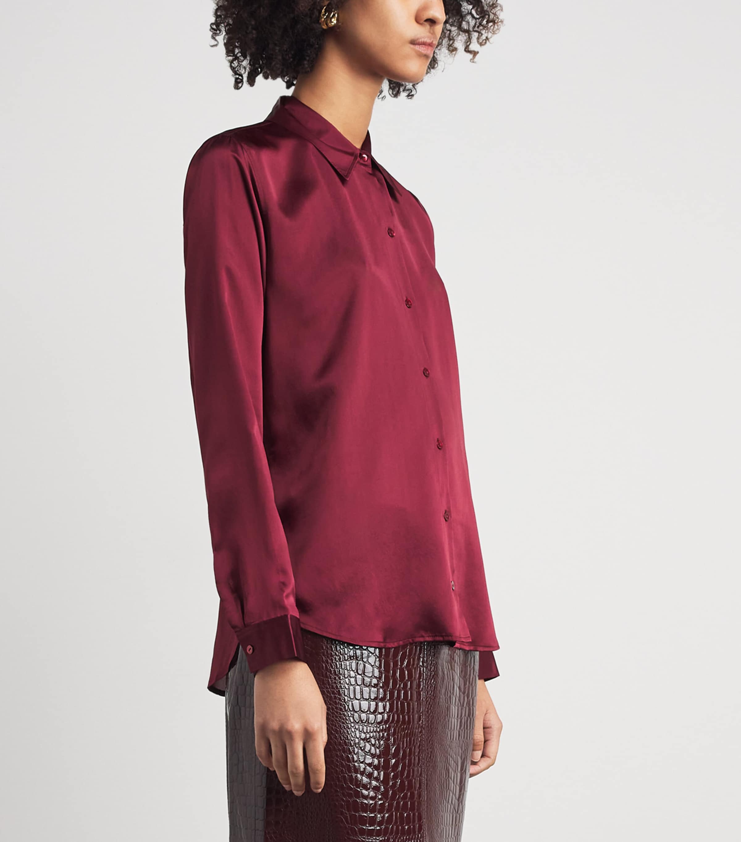 L'Agence Womens Silk Tyler Blouse Merlot Red Mrlr Image 4