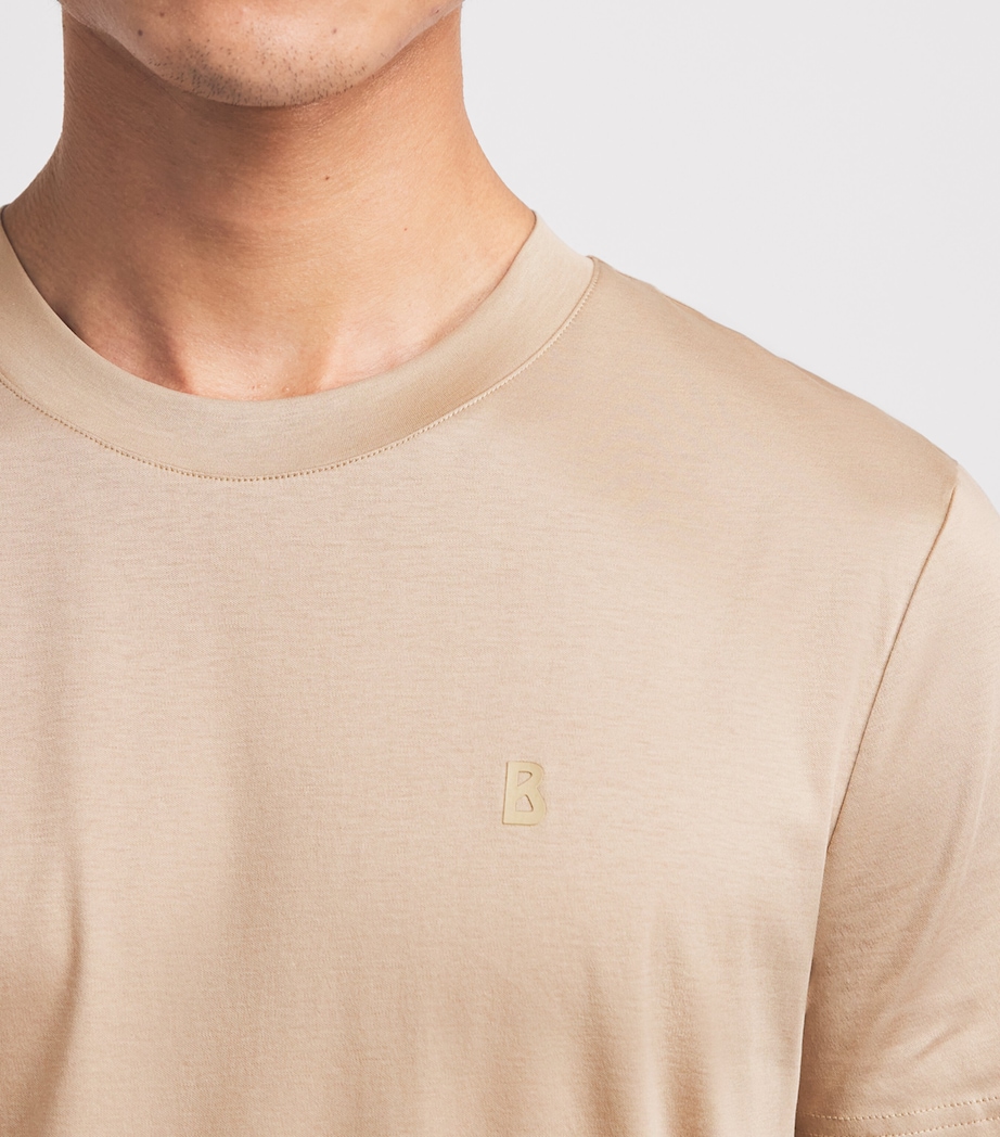 Bogner Mens Cotton Logo Ryan T-Shirt Beige Image 3