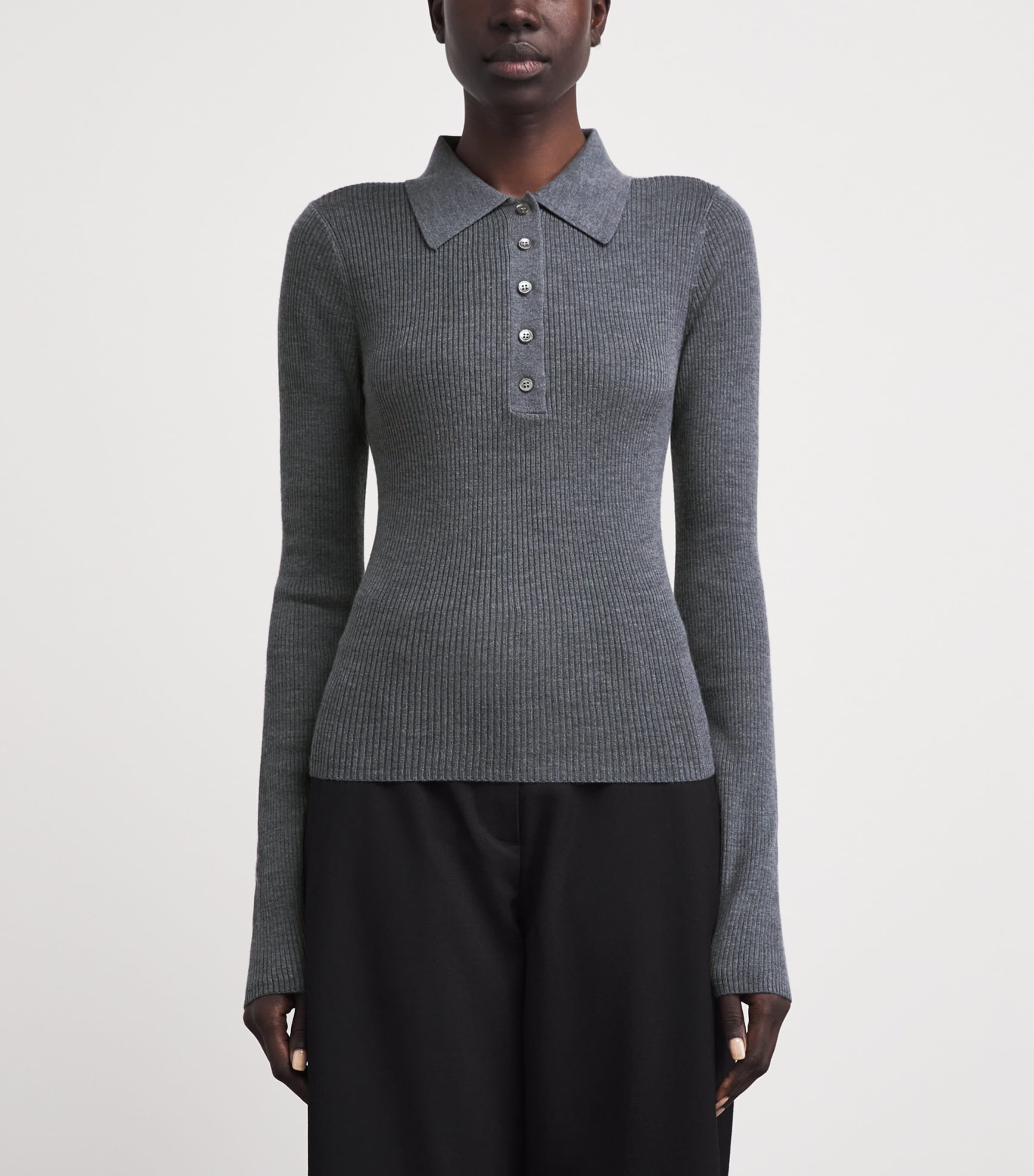 Almada Label Womens Wool-Silk-Cashmere Jules Top Grey Image 4