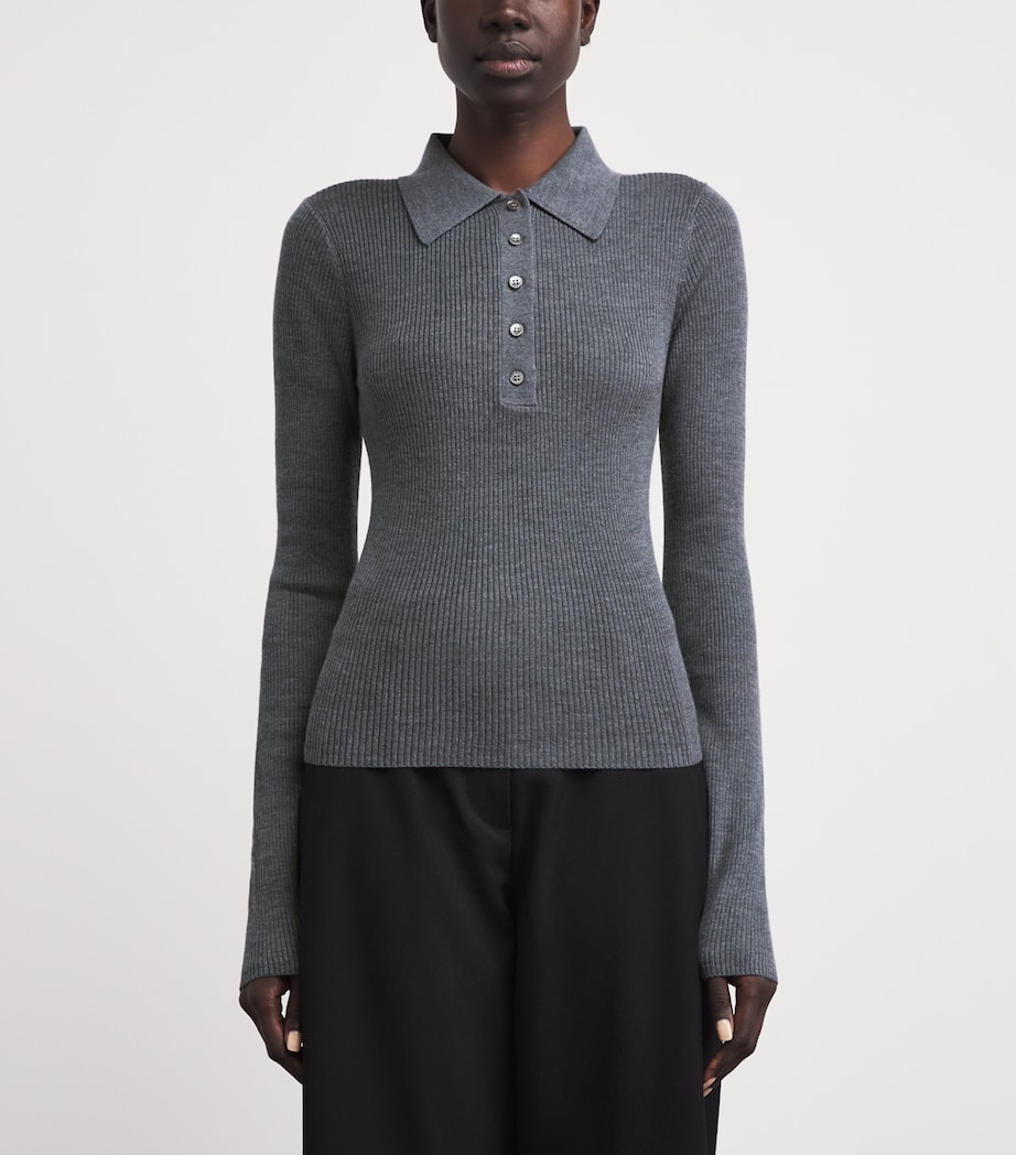 Almada Label Womens Wool-Silk-Cashmere Jules Top Grey Image 4