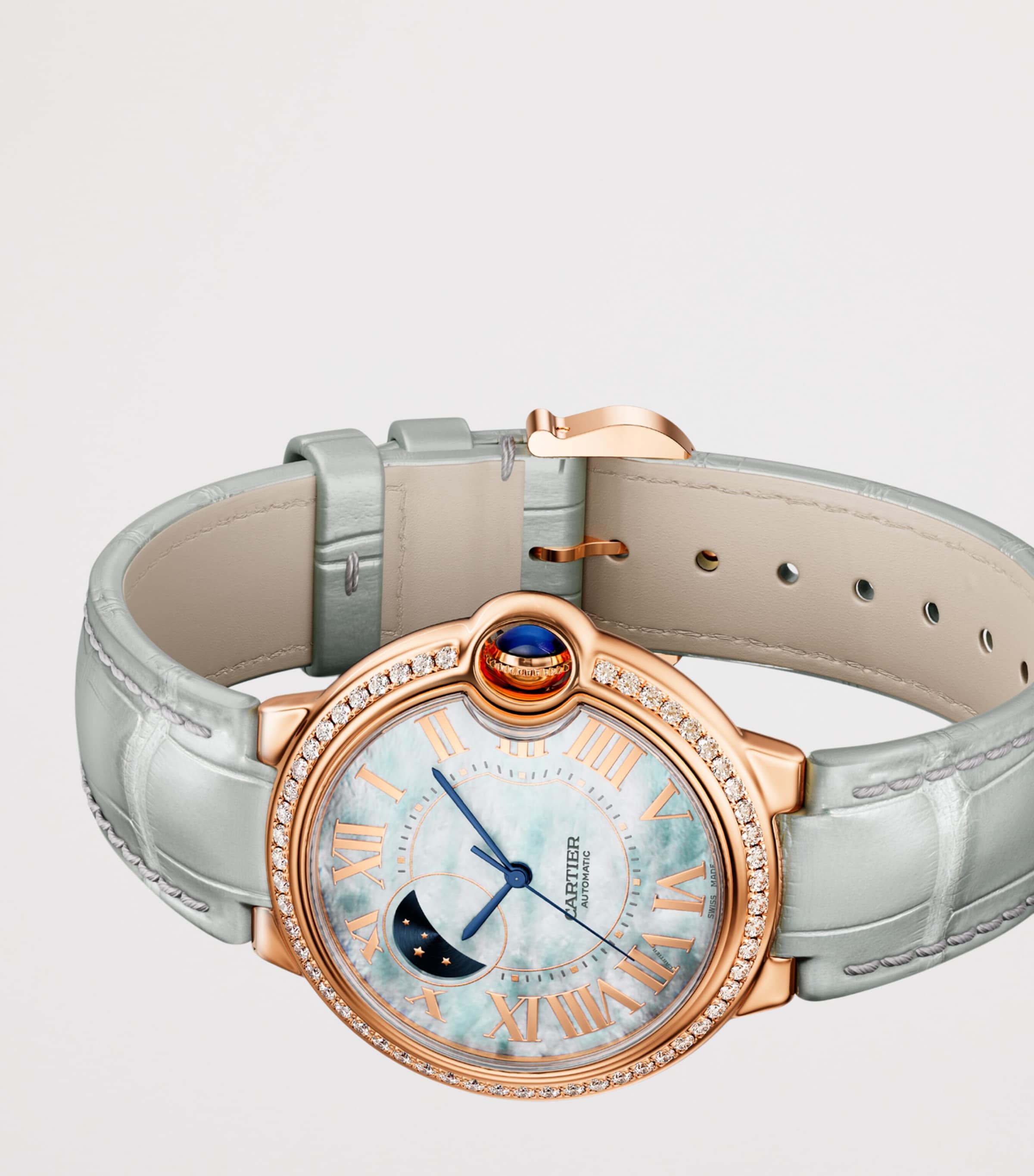 Rose Gold and Diamond Ballon Bleu de Cartier Watch 36mm ROSE GOLD Image 2