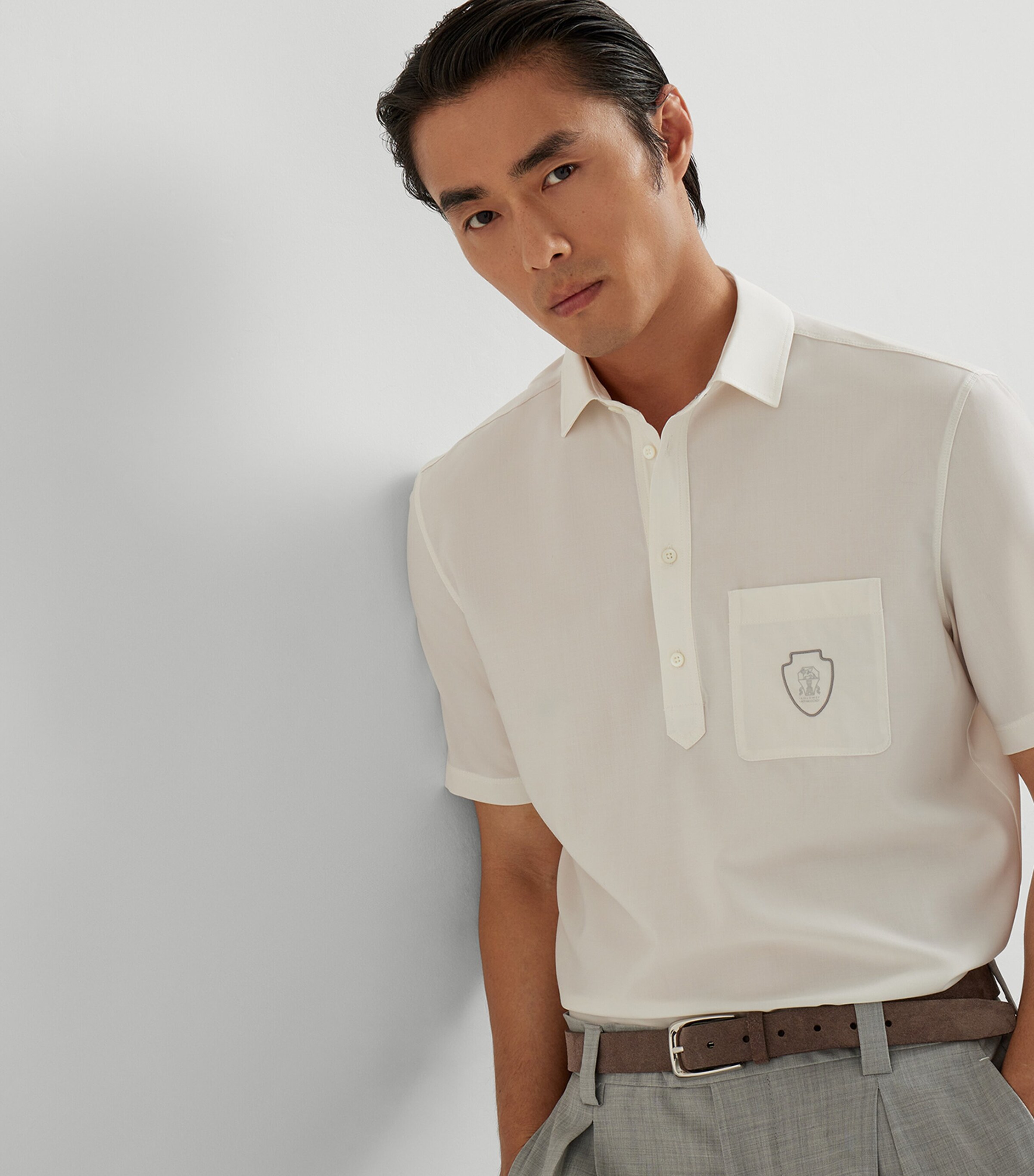 Virgin Wool Polo Shirt CTL60 Image 5