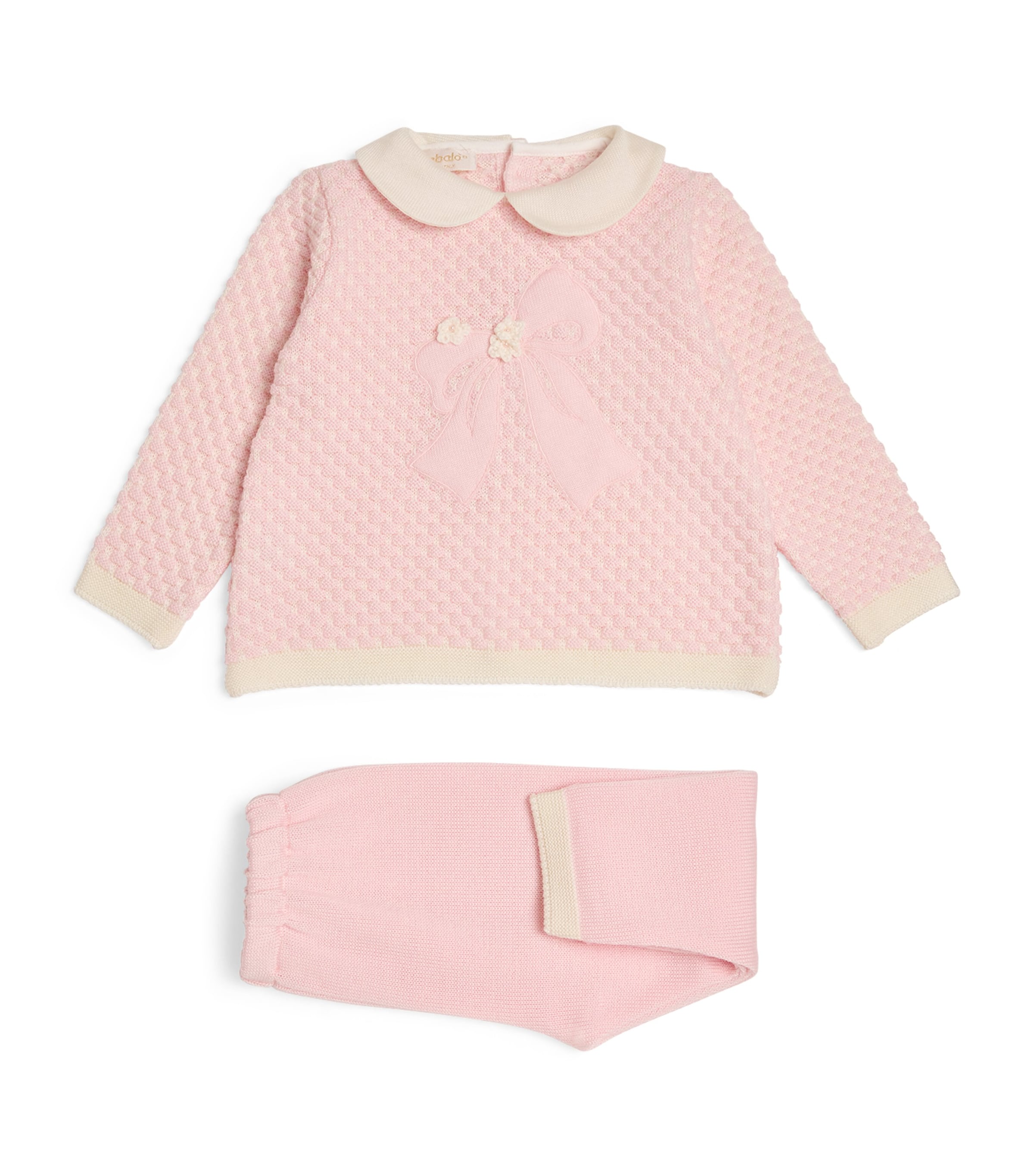 Bimbalò Wool Top And Trousers Set In Pink
