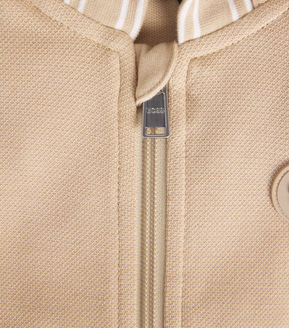 Cotton Logo Zip-Up Hoodie (3-36 Months) 249STONE Image 3