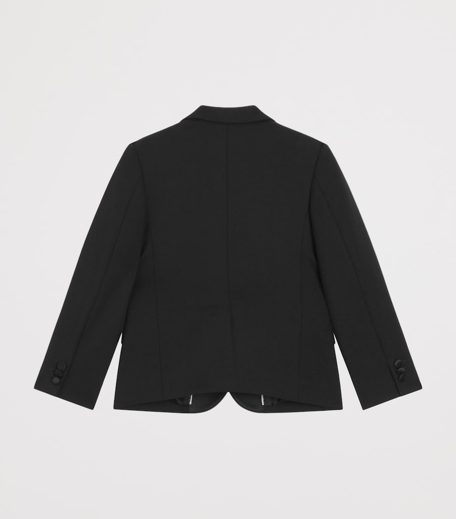 Dolce&Gabbana Kids Virgin Wool Tuxedo Jacket (8-14 Years) Black Image 2