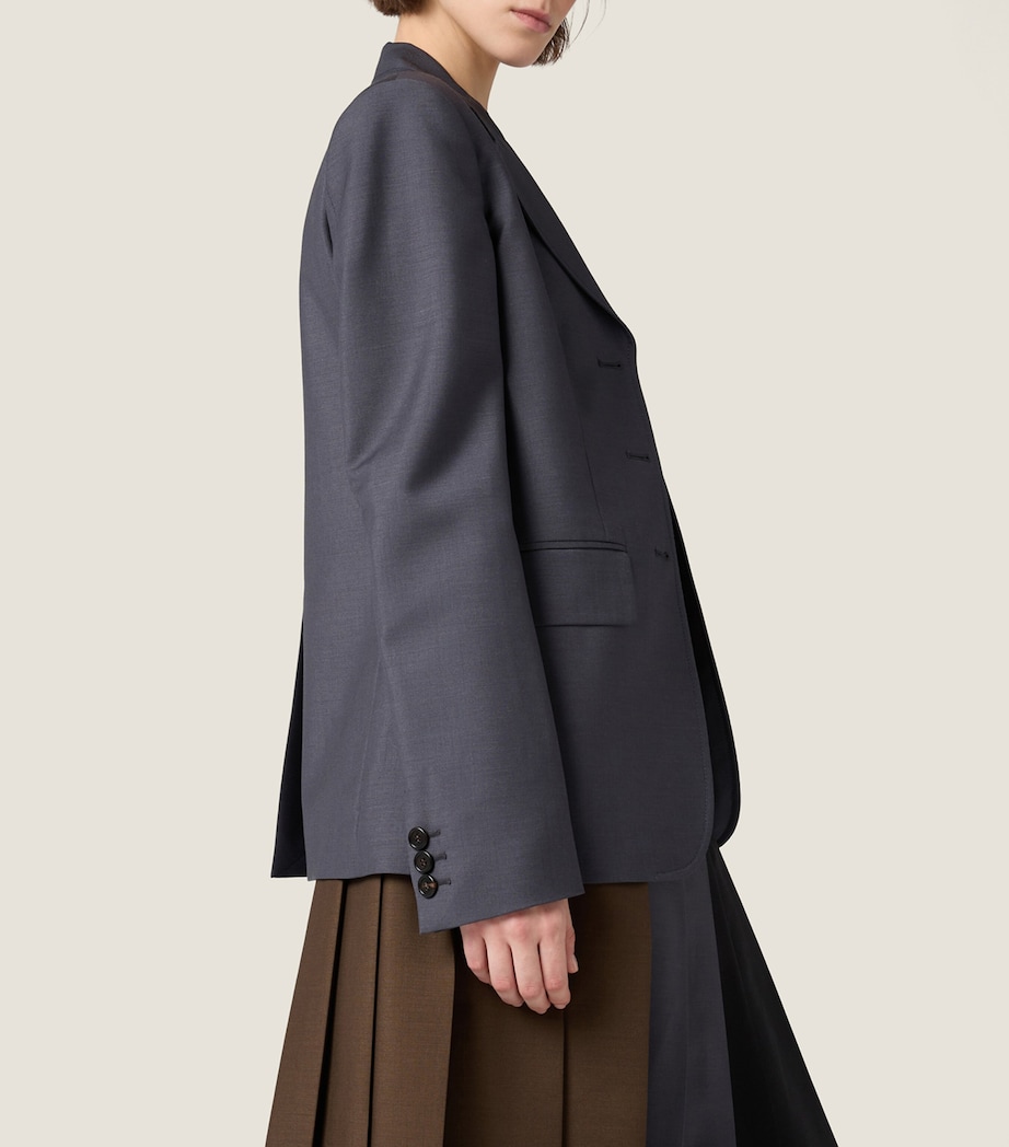 Mohair-Blend Single-Breasted Blazer F063H Image 5