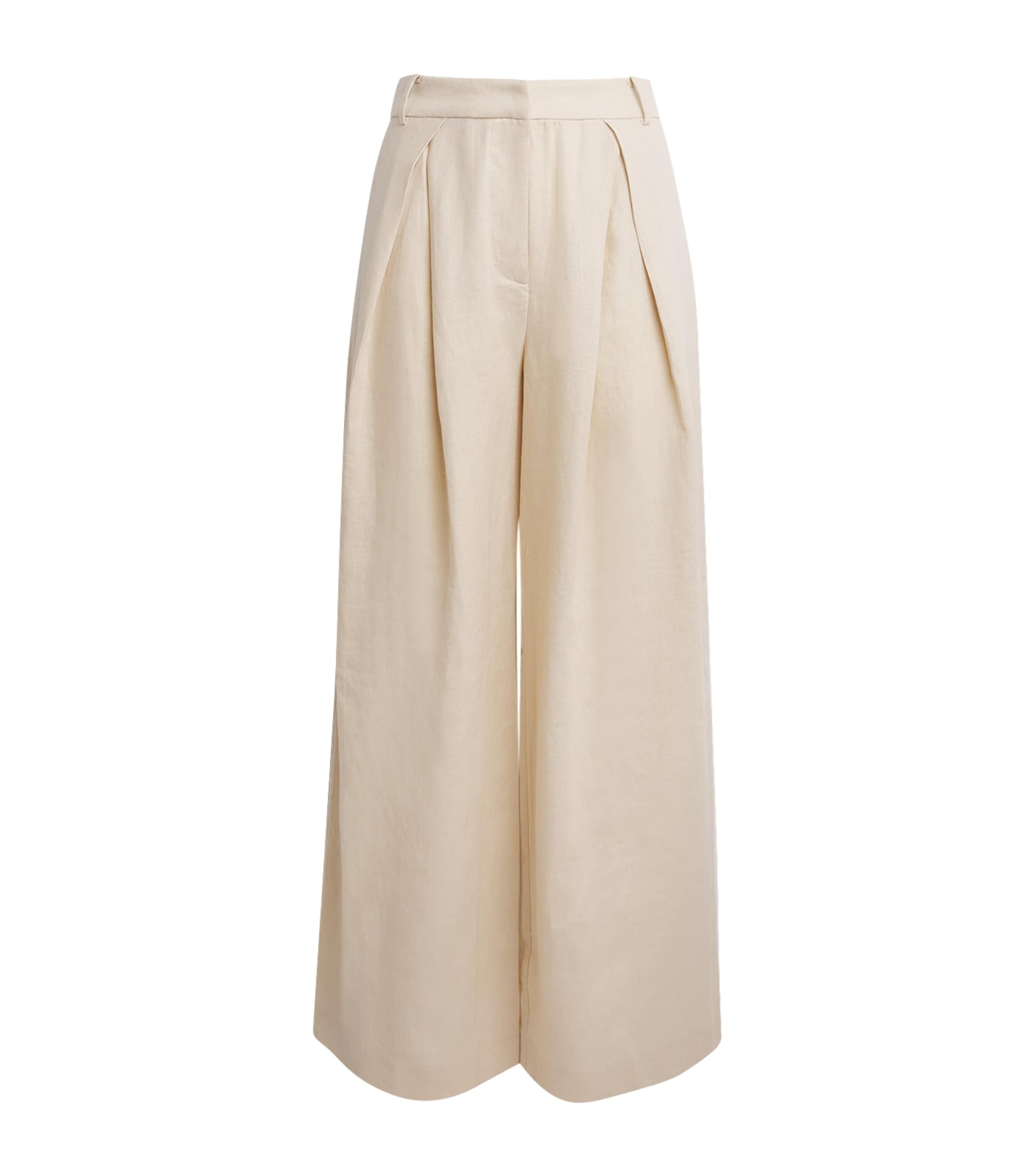 Faithfull the Brand Womens Linen Sofia Wide-Leg Trousers Panna Image 1
