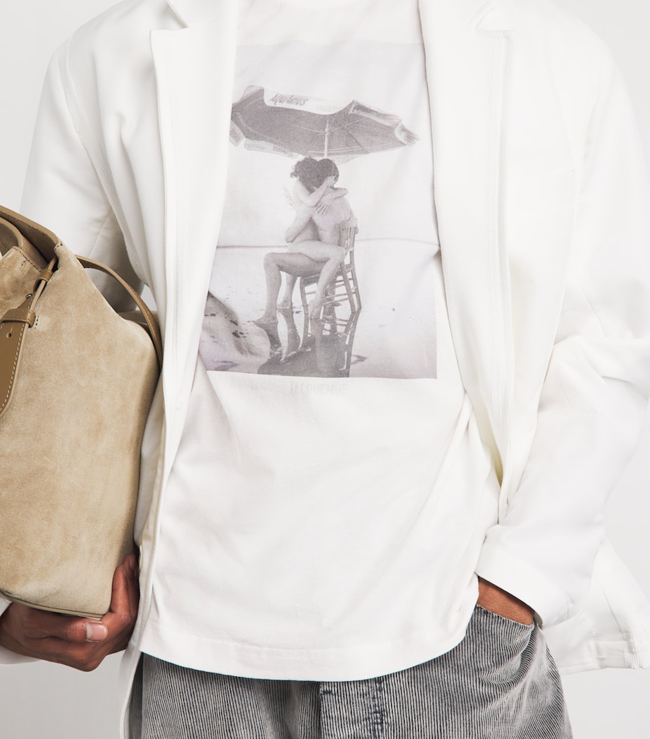 Jacquemus Mens Cotton Campagne T-Shirt Opt Wht/prnt Plg Image 3
