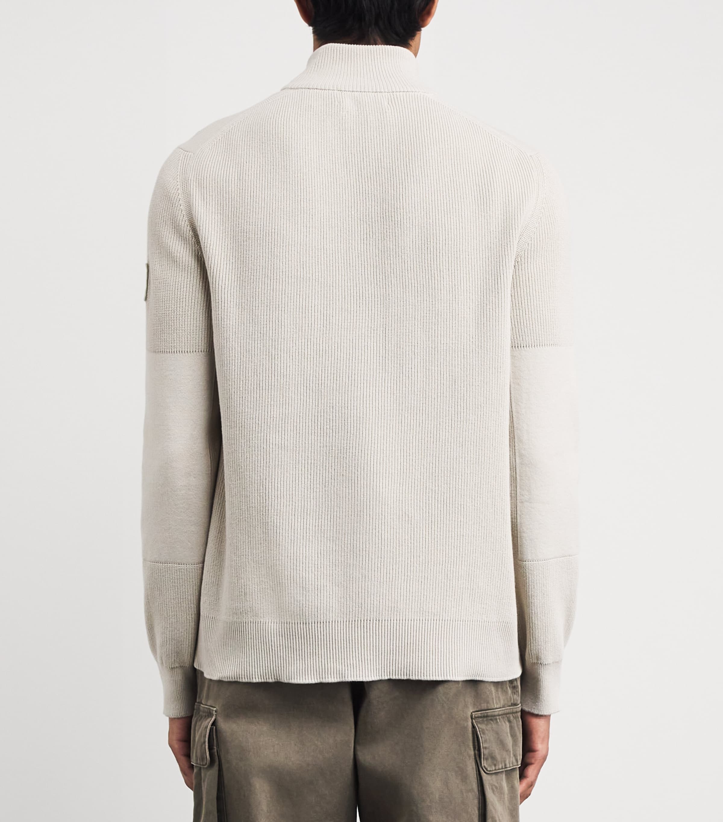 Belstaff Mens Organic Cotton Commander Quarter-Zip Sweater Silver Birchsvrbc Image 5