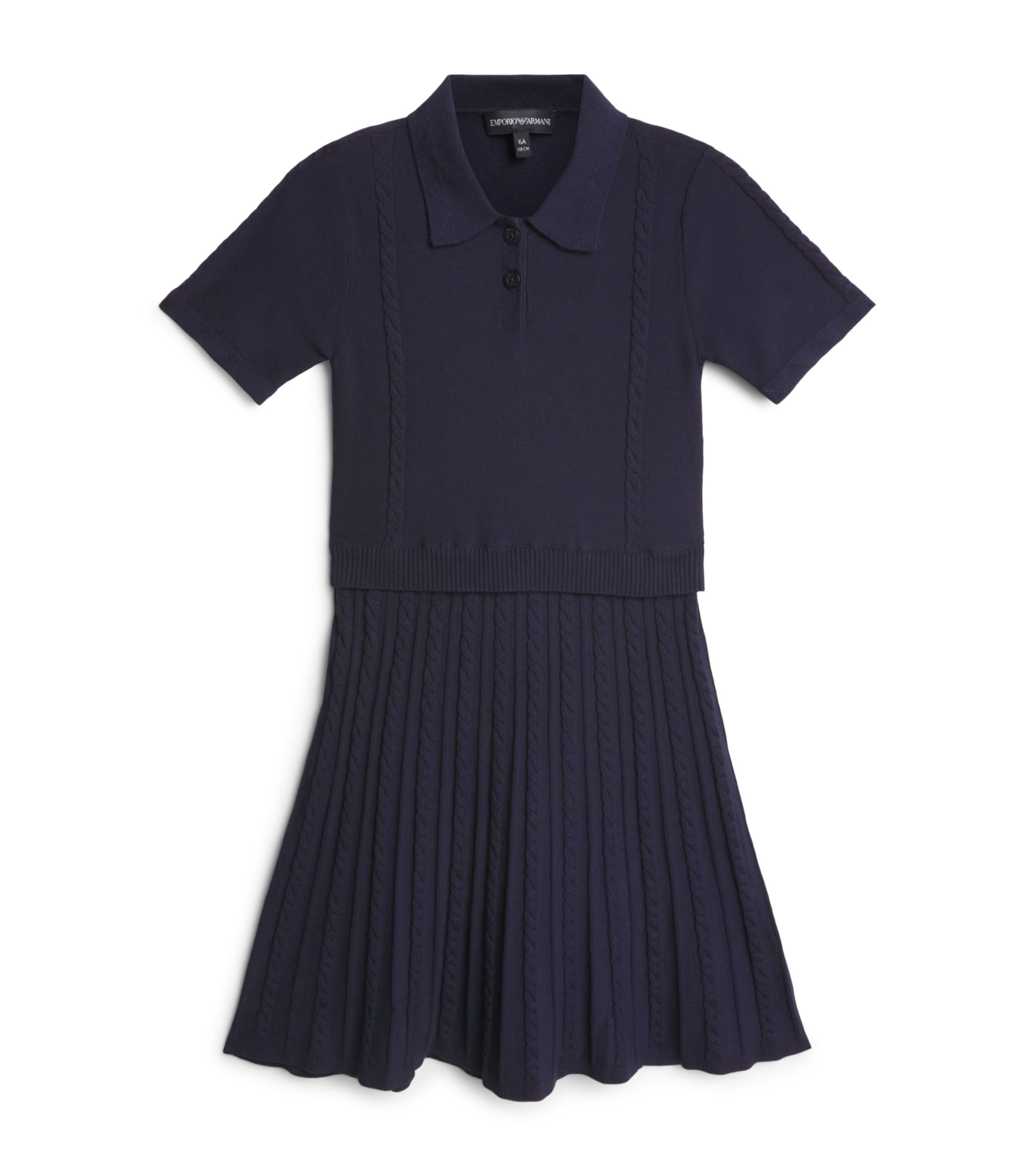 Emporio Armani Kids Knitted Polo Dress (4-14 Years) Ic Blu Nvy Ea Image 1