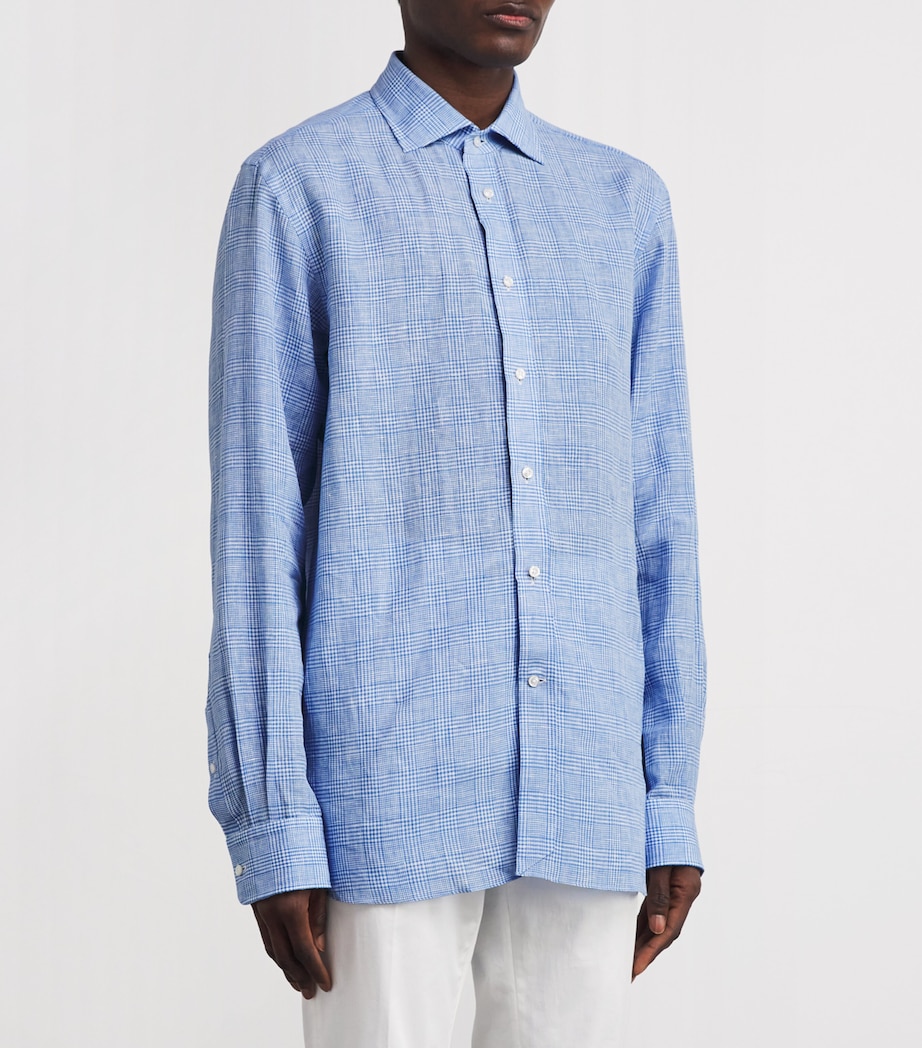 Linen Check Shirt CORNFLOWER BLU/WHT Image 3
