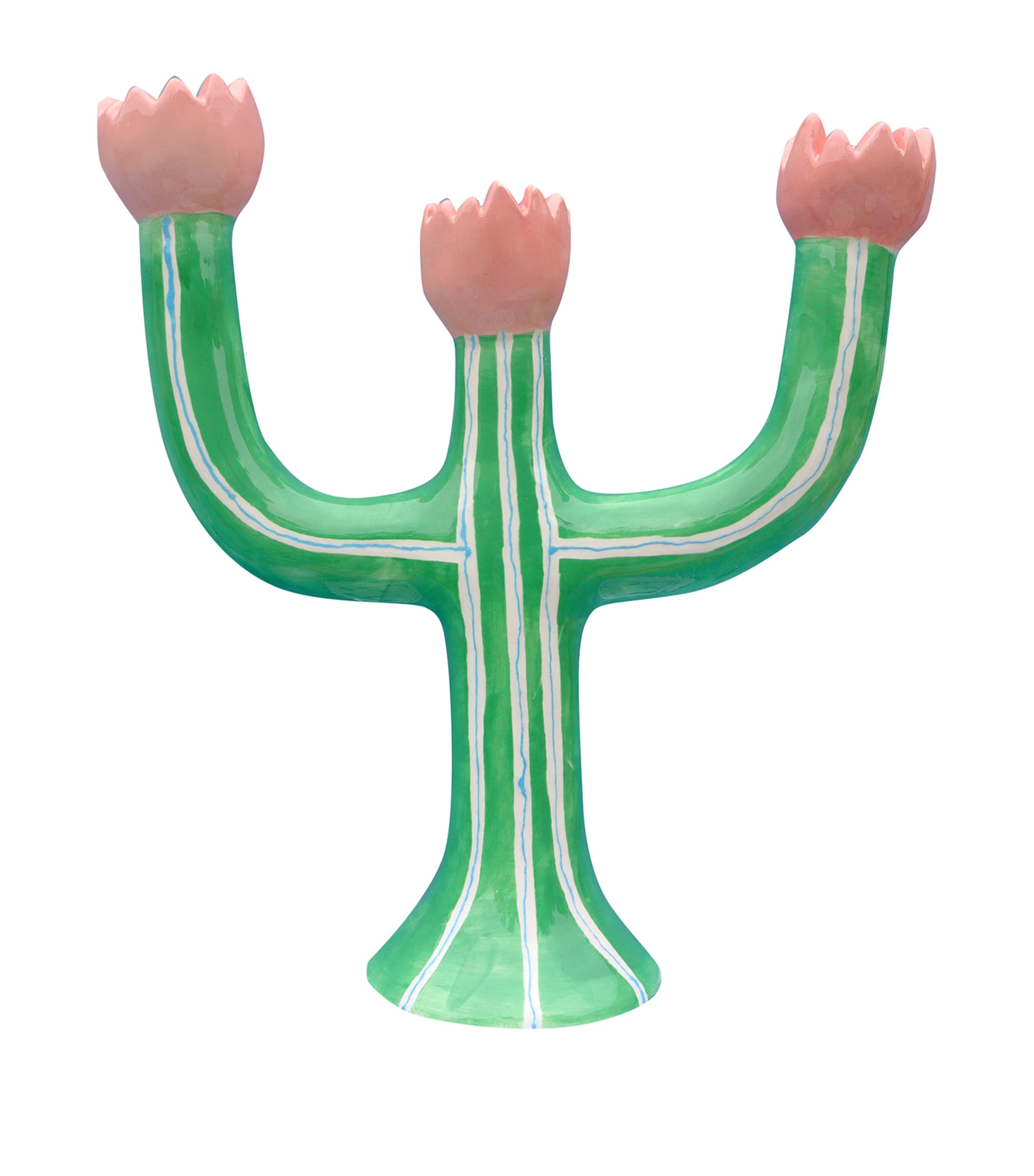 Laetitia Rouget Earthenware Tulips Candle Holder In Green
