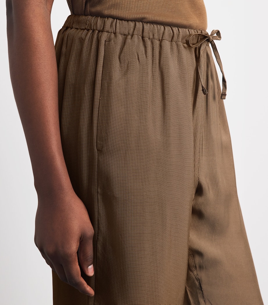 Róhe Womens Check Drawstring Trousers Brwn Min Ch Image 3