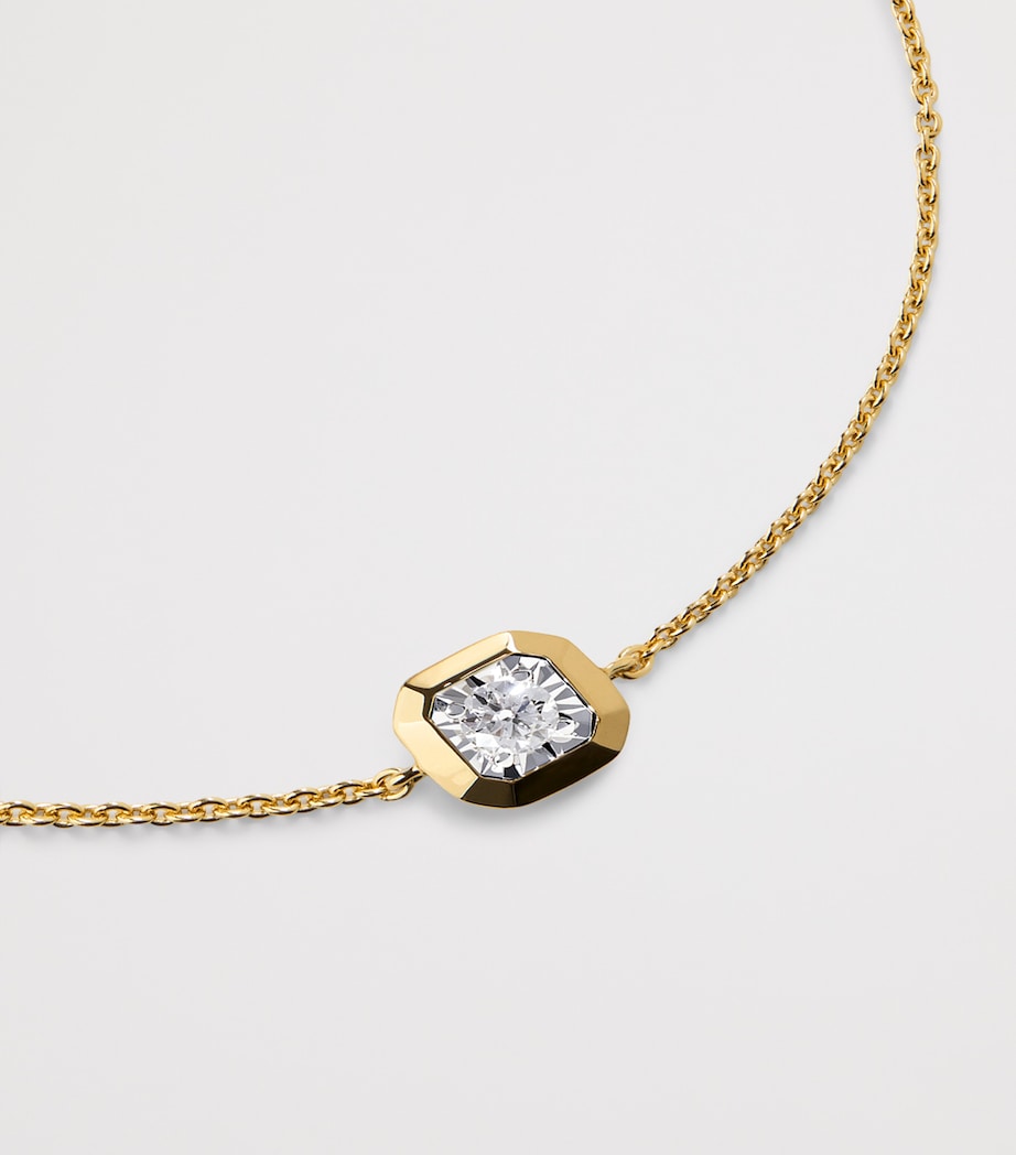 Gold Vermeil and Diamond Essentials Asscher Chain Bracelet 18K GOLD VERMEIL Image 2