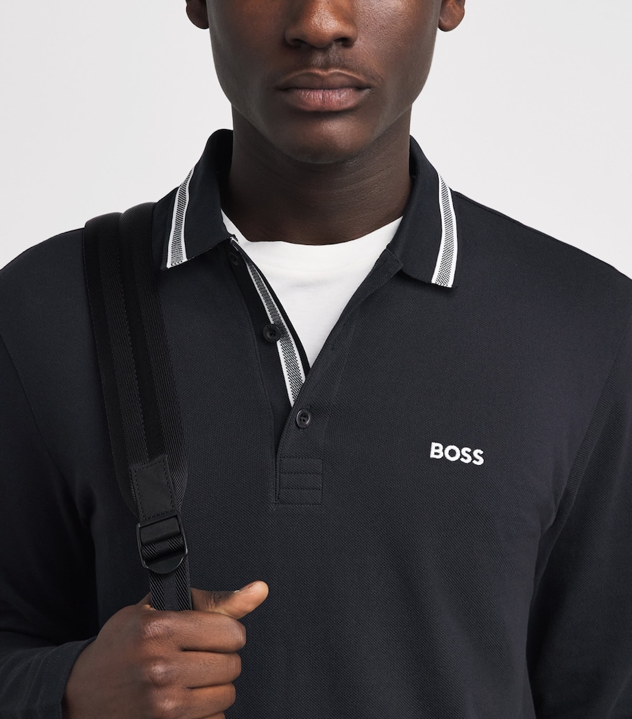 BOSS Mens Cotton Piqué Polo Shirt Dark Image 3