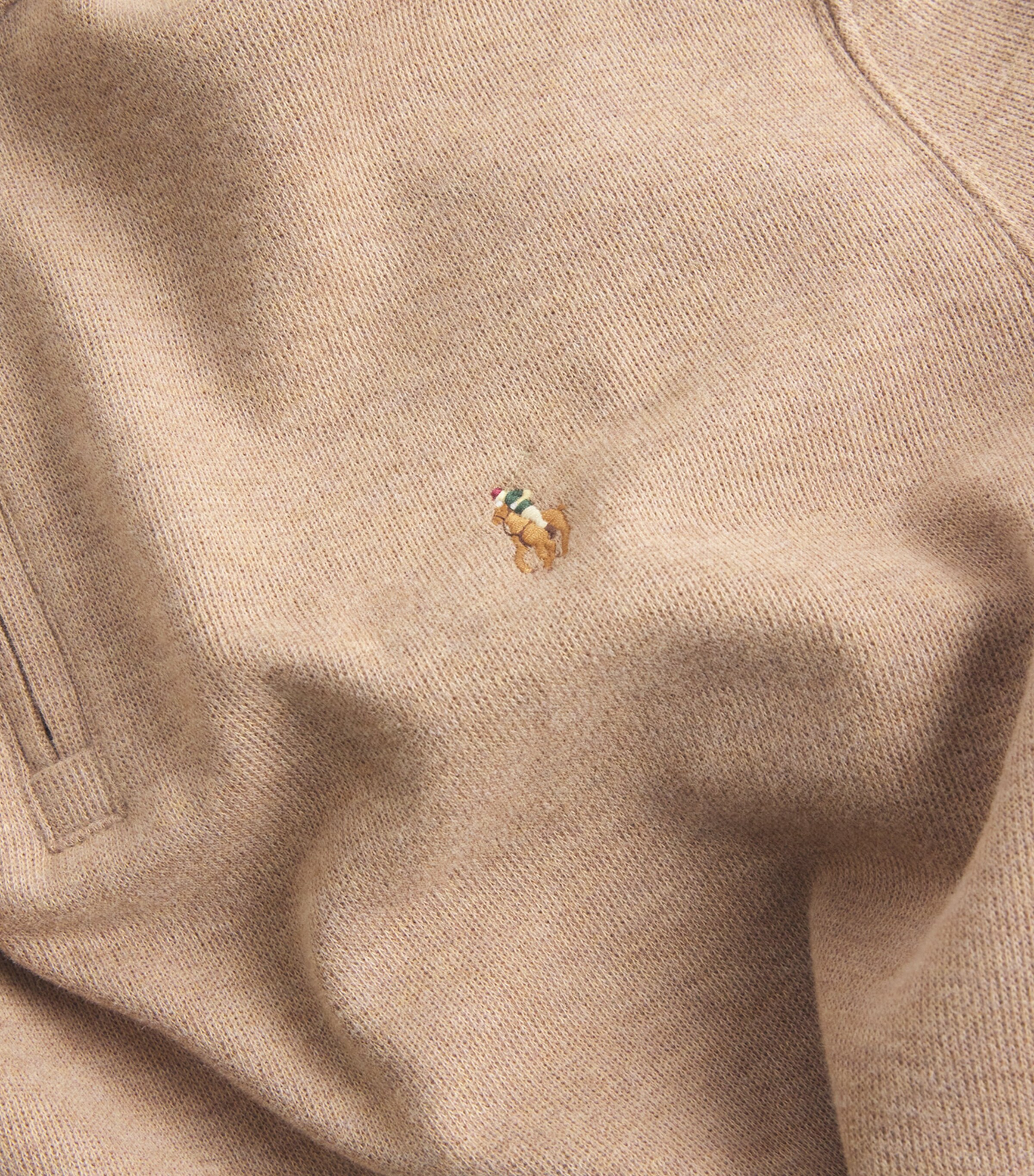 Polo Ralph Lauren Mens Cotton Quarter-Zip Sweater Brown Image 5