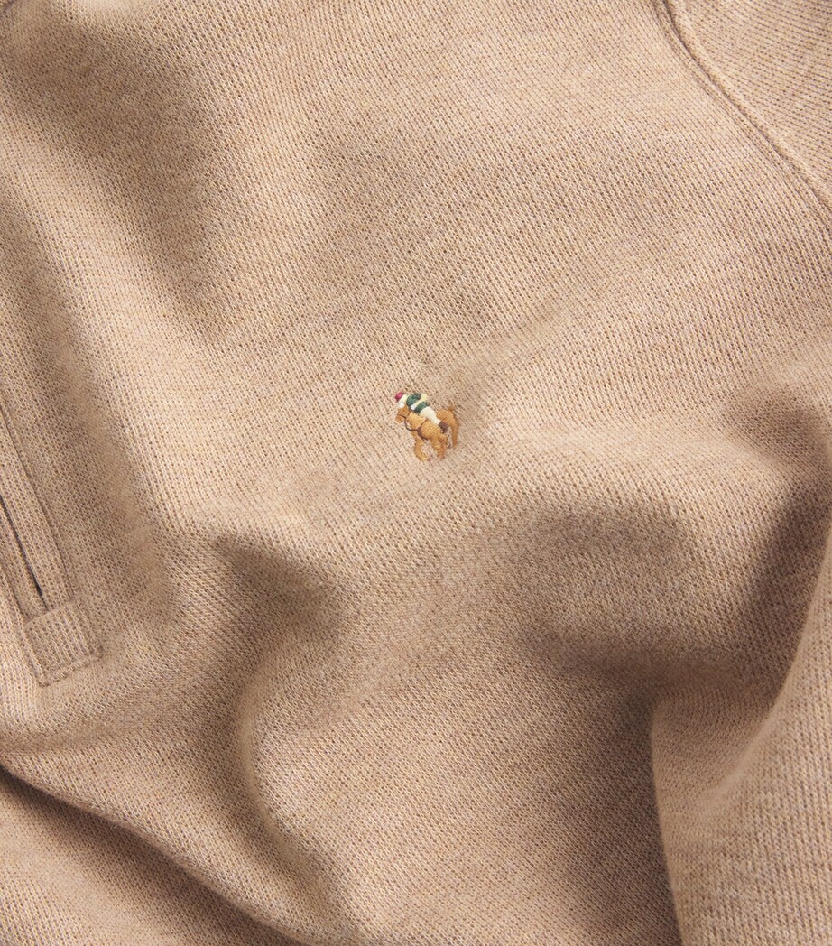 Polo Ralph Lauren Mens Cotton Quarter-Zip Sweater Brown Image 5