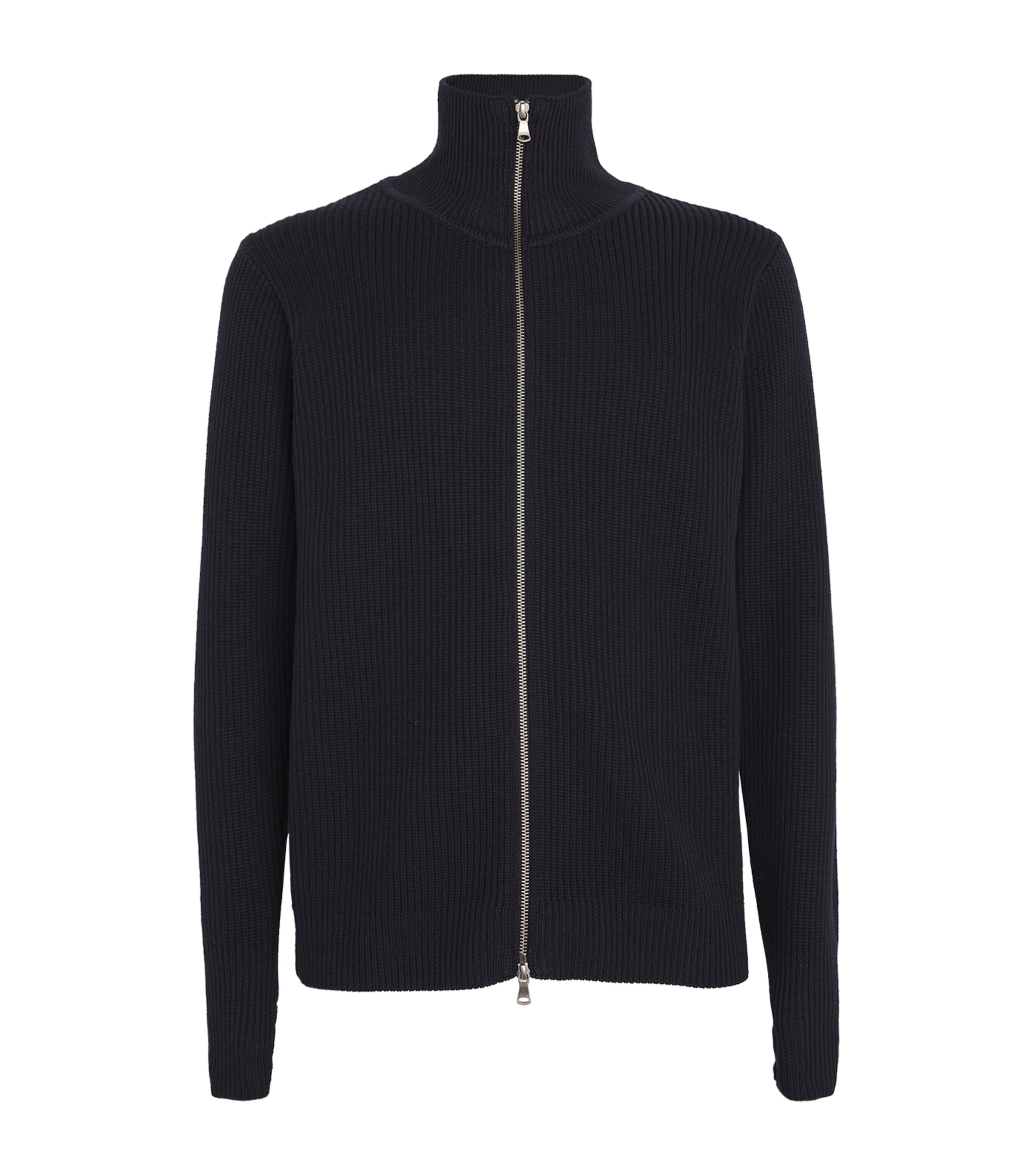 Barena Venezia Merino Wool Zip-up Cardigan In Navy