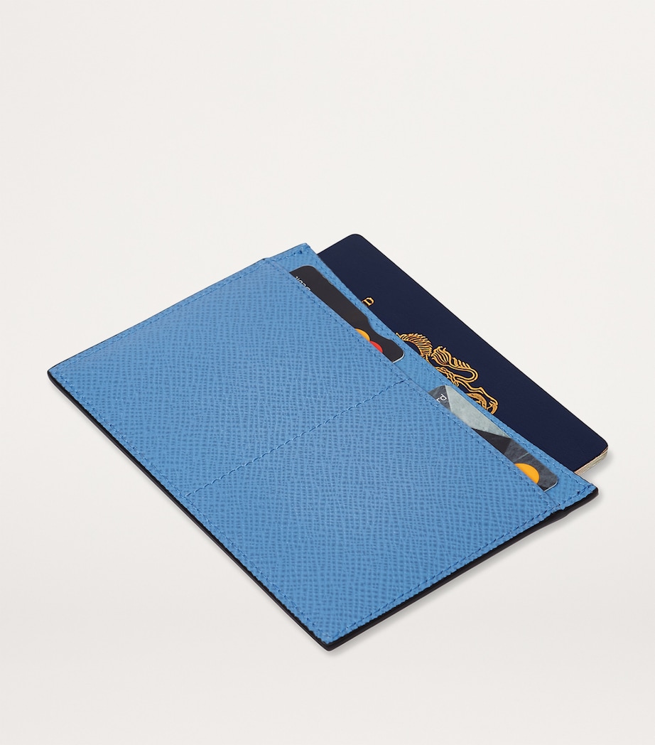 Smythson Panama Leather Passport Sleeve Nile Blue Image 4