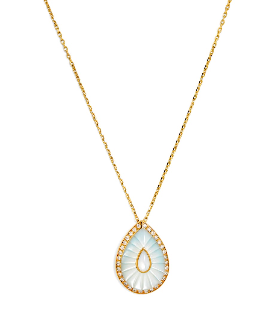 L'ATELIER NAWBAR Yellow Gold, Diamond and Mother-of-Pearl Bond Street Necklace Blue Image 1