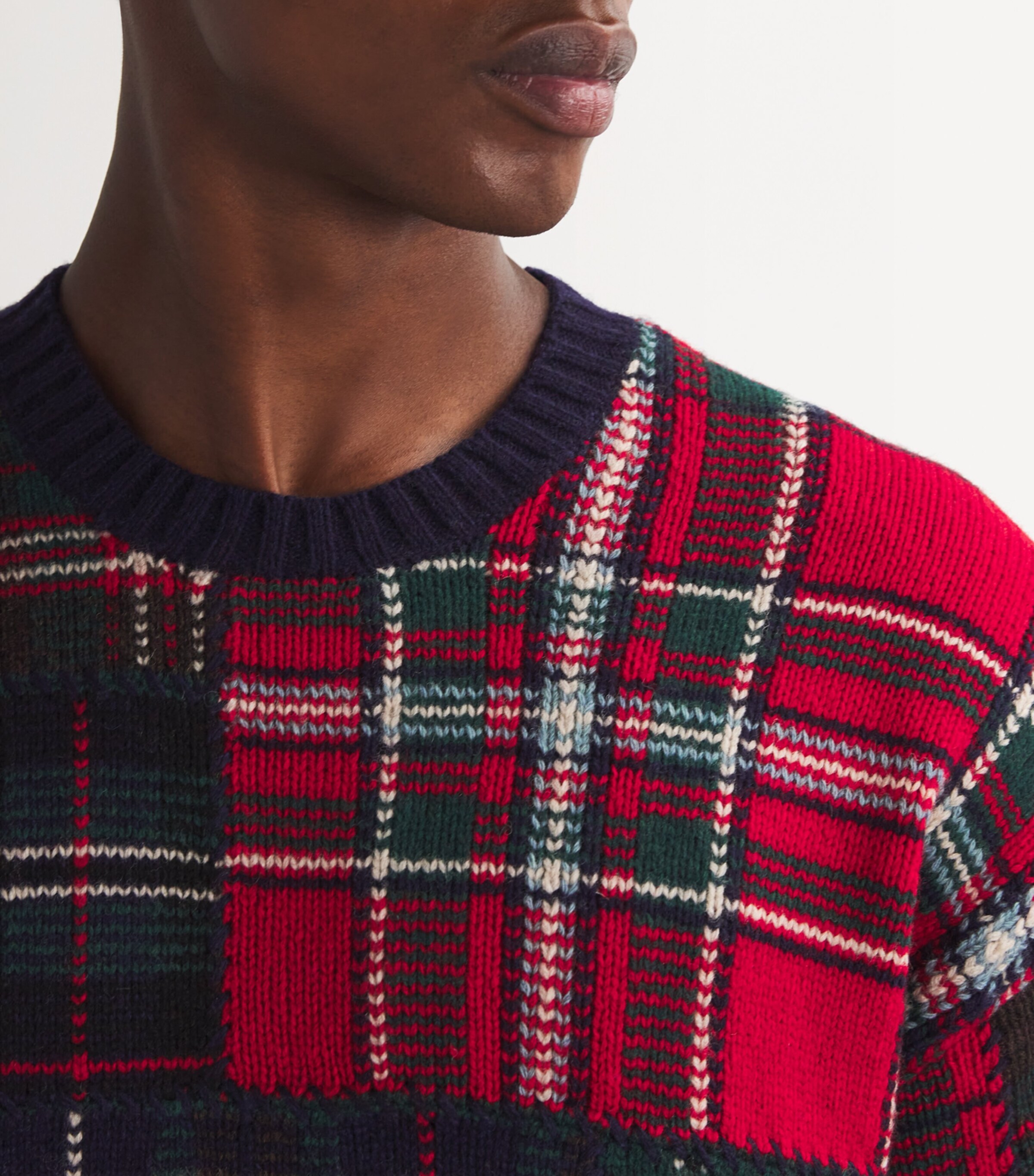 Wool-Blend Patchwork Sweater BLUE Image 6