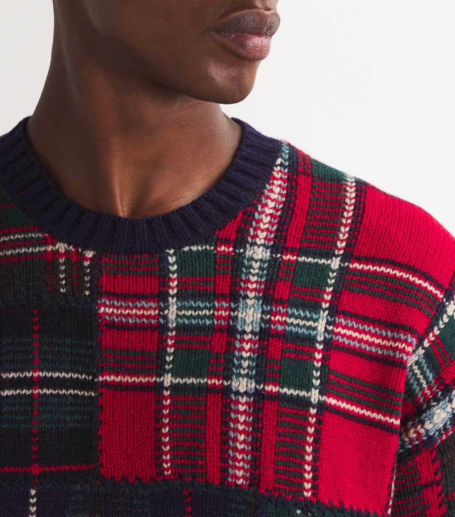 Wool-Blend Patchwork Sweater BLUE Image 6