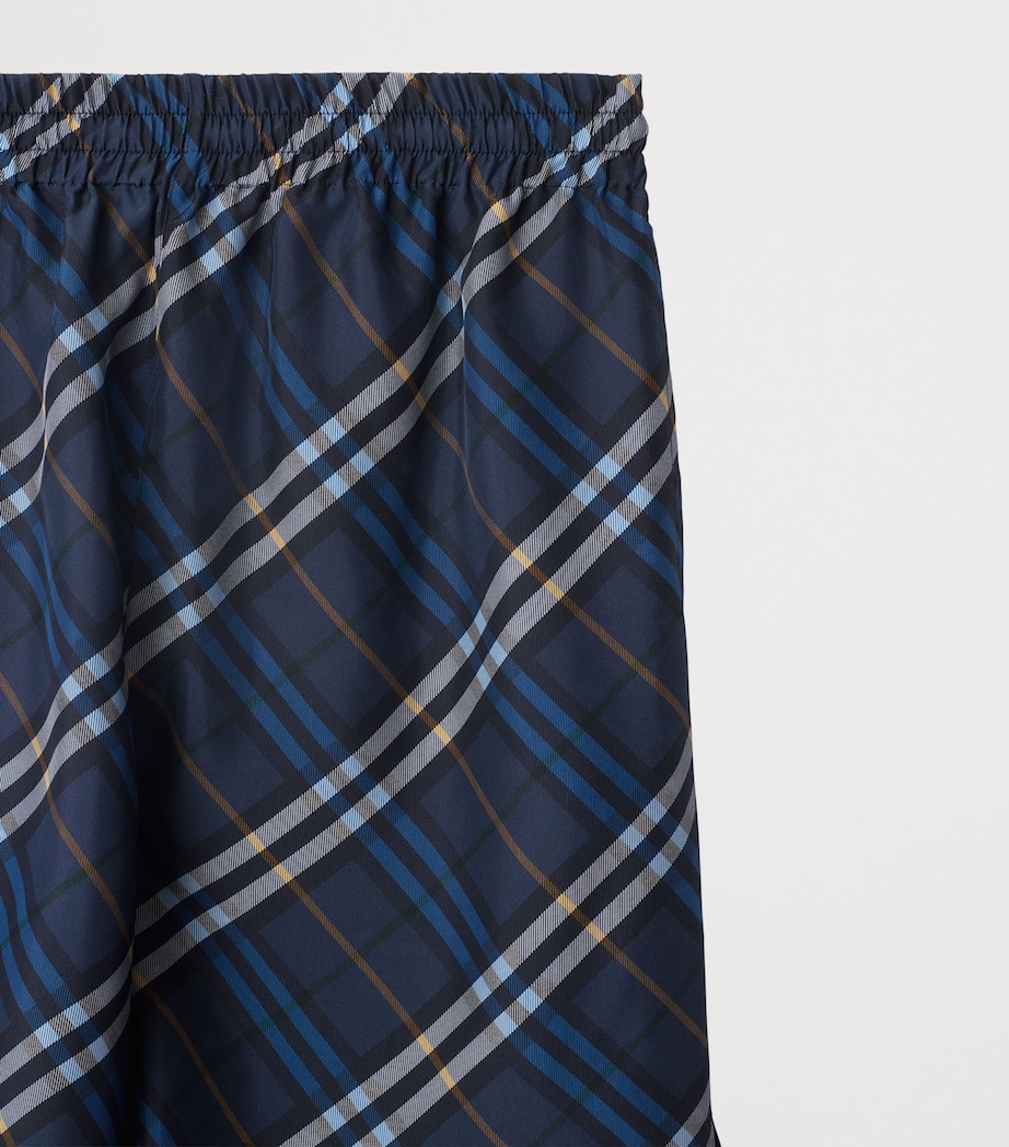 Silk Poplin Check Shorts INK IP CHECK Image 5