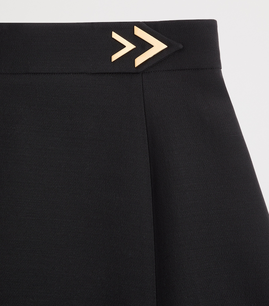 Valentino Womens Wool-Silk Crepe Midi Skirt Image 6