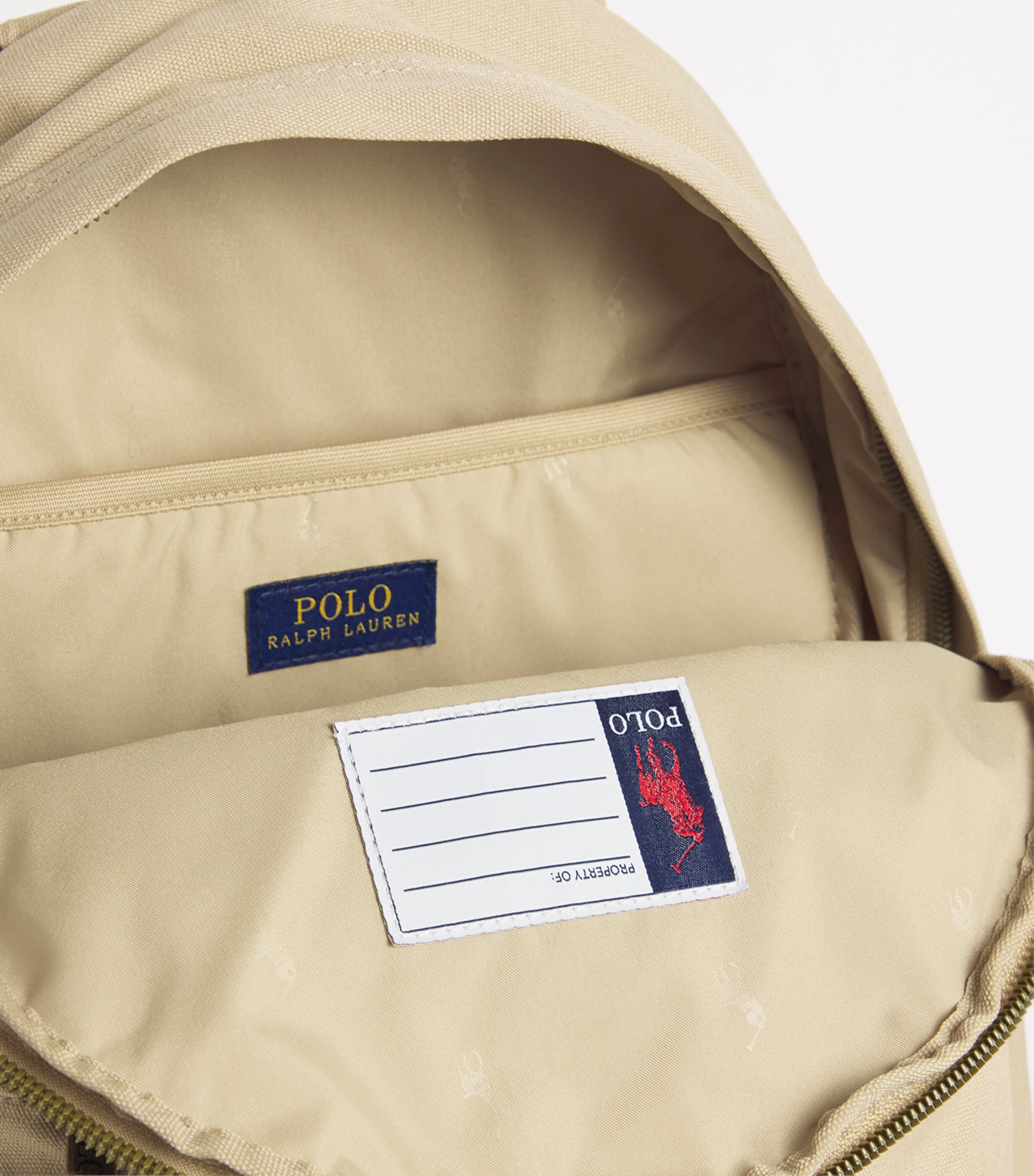 Ralph Lauren Kids Cotton Bear Embroidery Backpack Coastal Beige Image 4