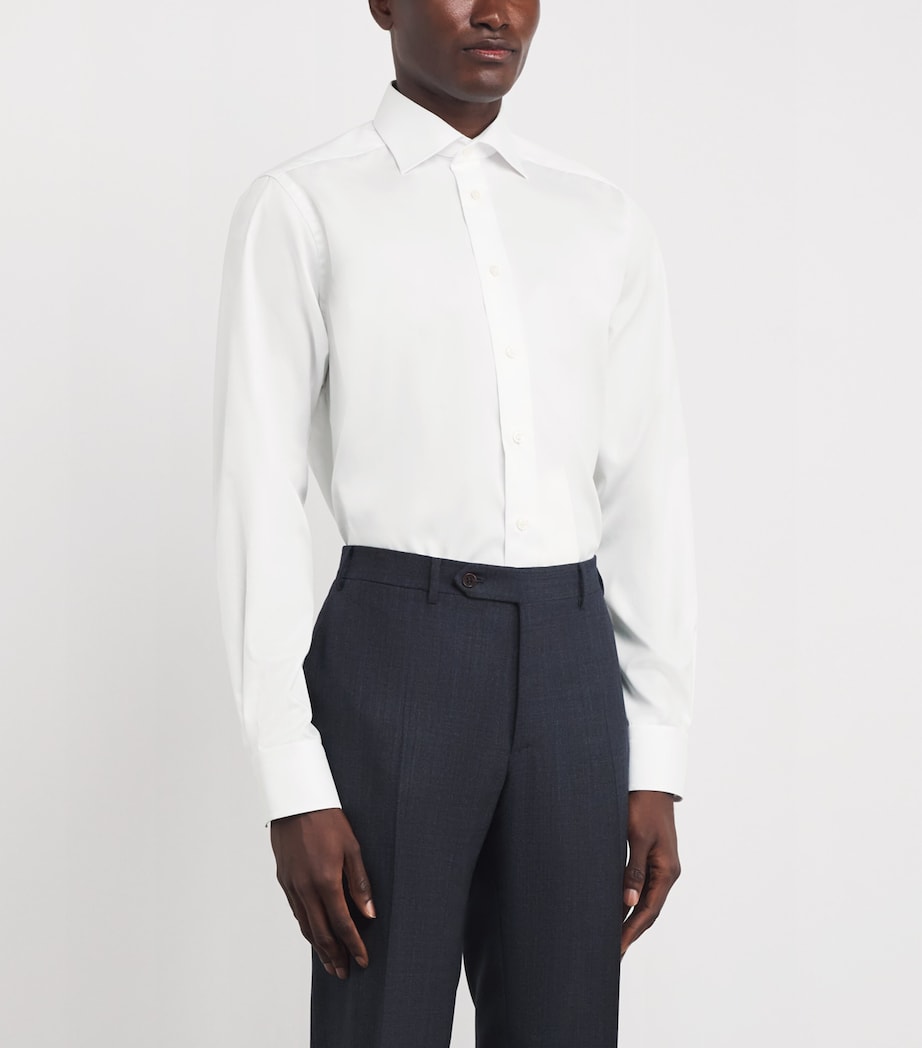 Signature Twill Contemporary Fit Shirt WHITE Image 3