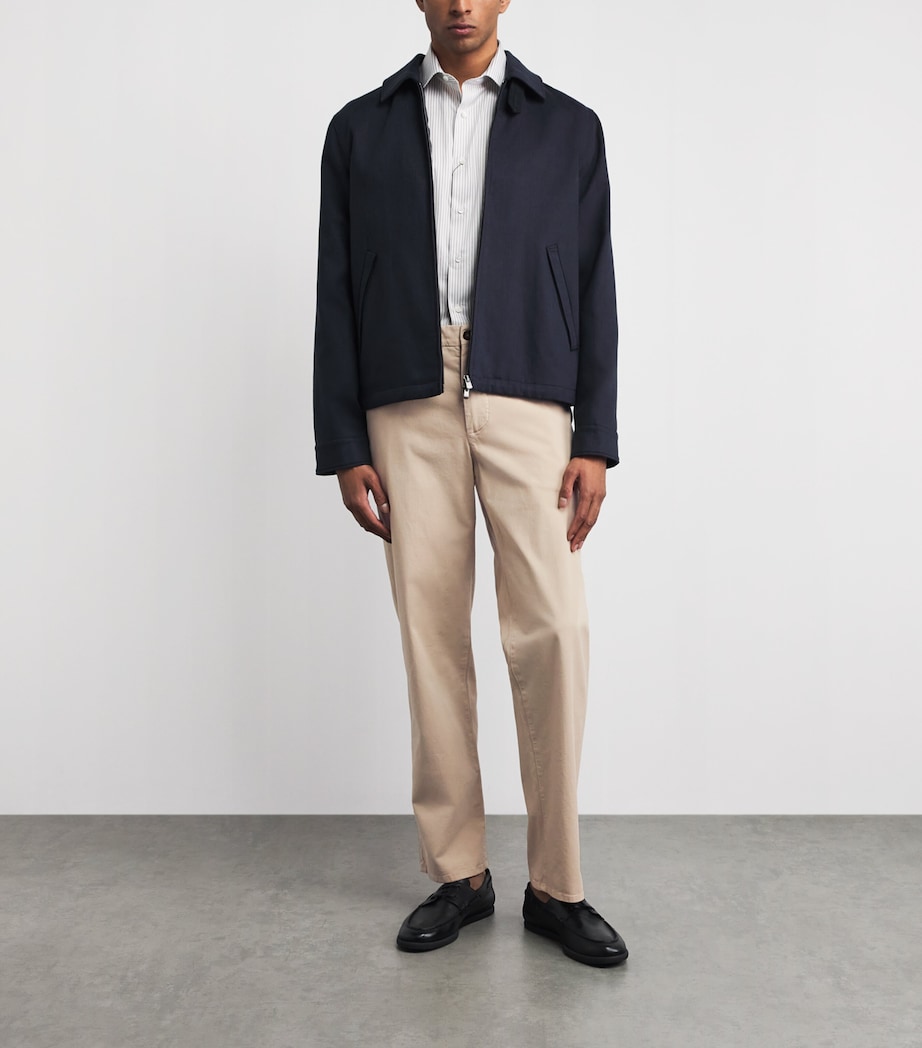 Agnona Mens Stretch-Cotton Straight Chinos Beige Image 2
