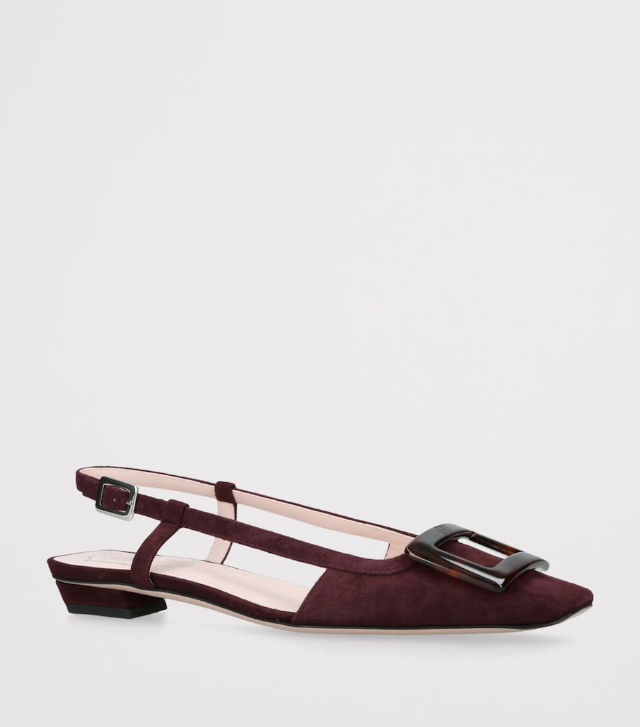 Suede Belle Vivier Slingback Pumps 25 WINE COMB Image 3