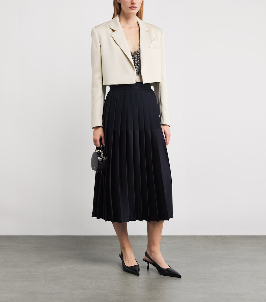 Satin Cropped Vivane Blazer IVORY Image 2