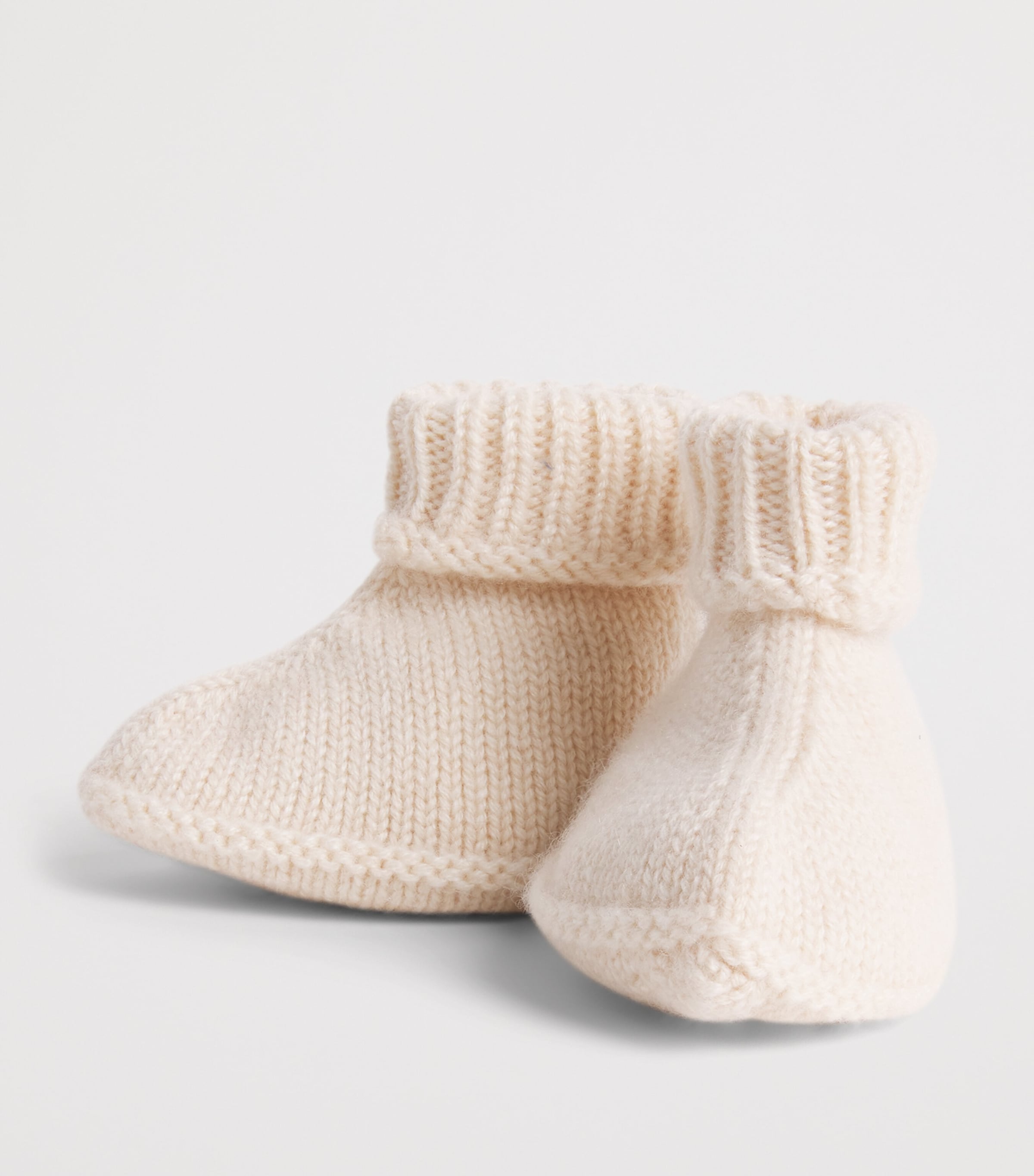 Rosie Sugden Cashmere Booties (0–24 Months) Ivory Image 2