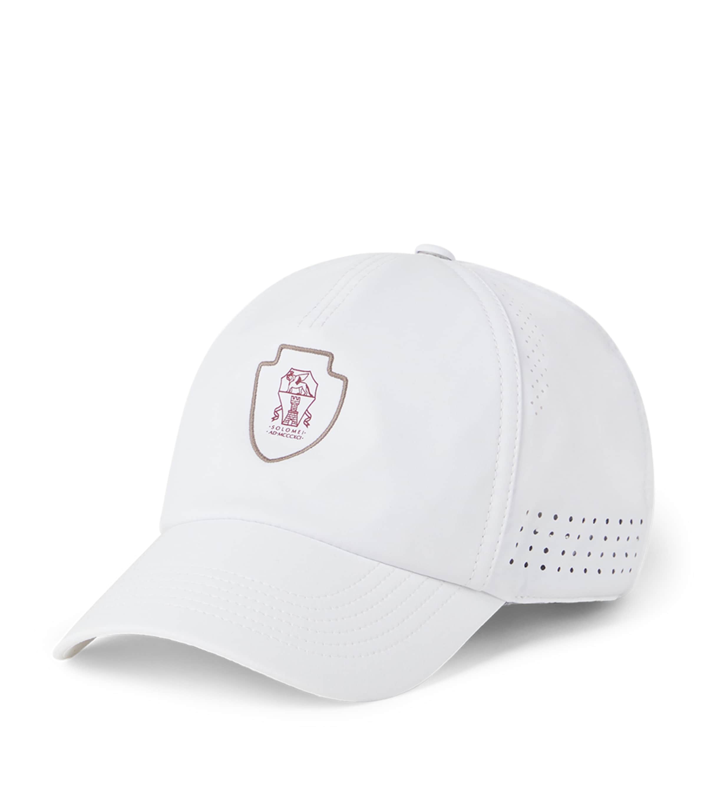 Brunello Cucinelli Men Baseball Cap In Tech Fabric With Logo In White