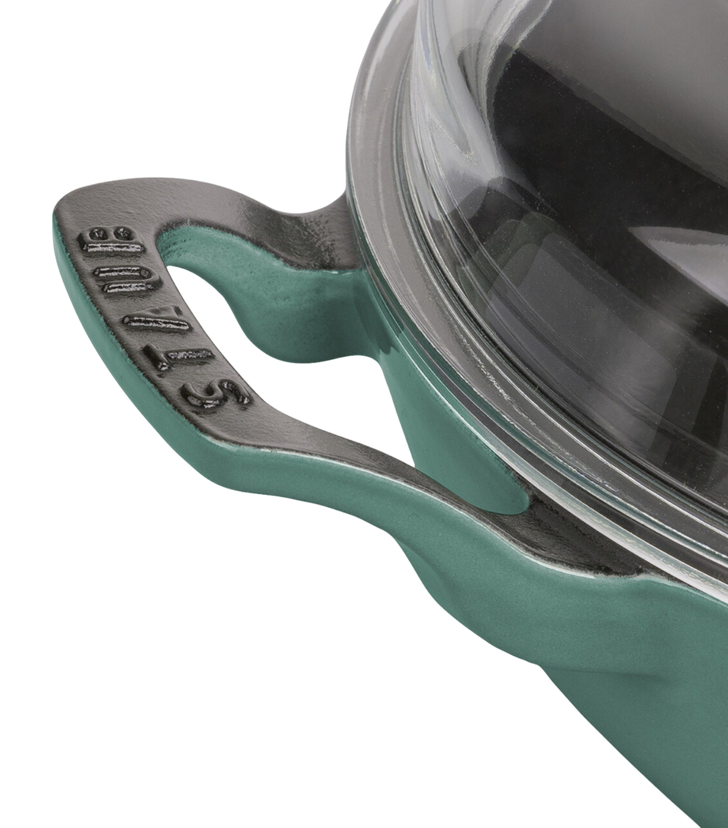 Staub Round Braiser with Glass Lid (30cm) Eucalyptus Image 6