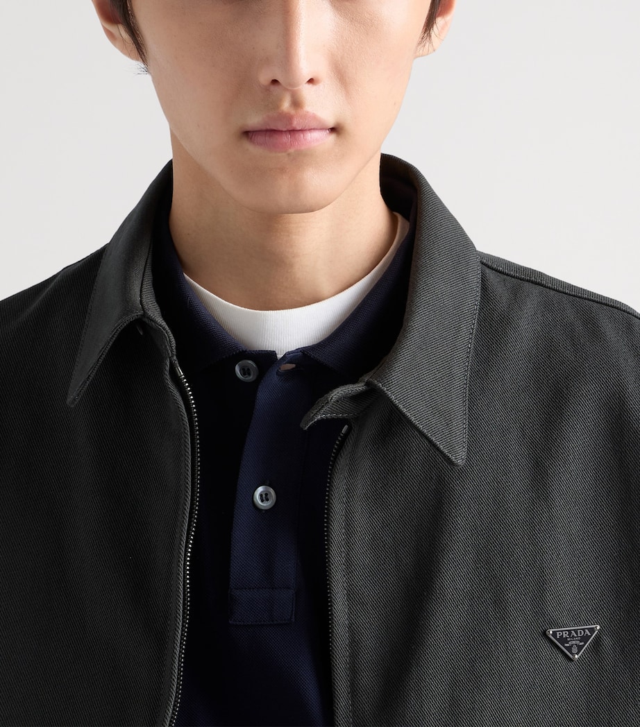 Prada Denim Blouson Jacket Green Image 6