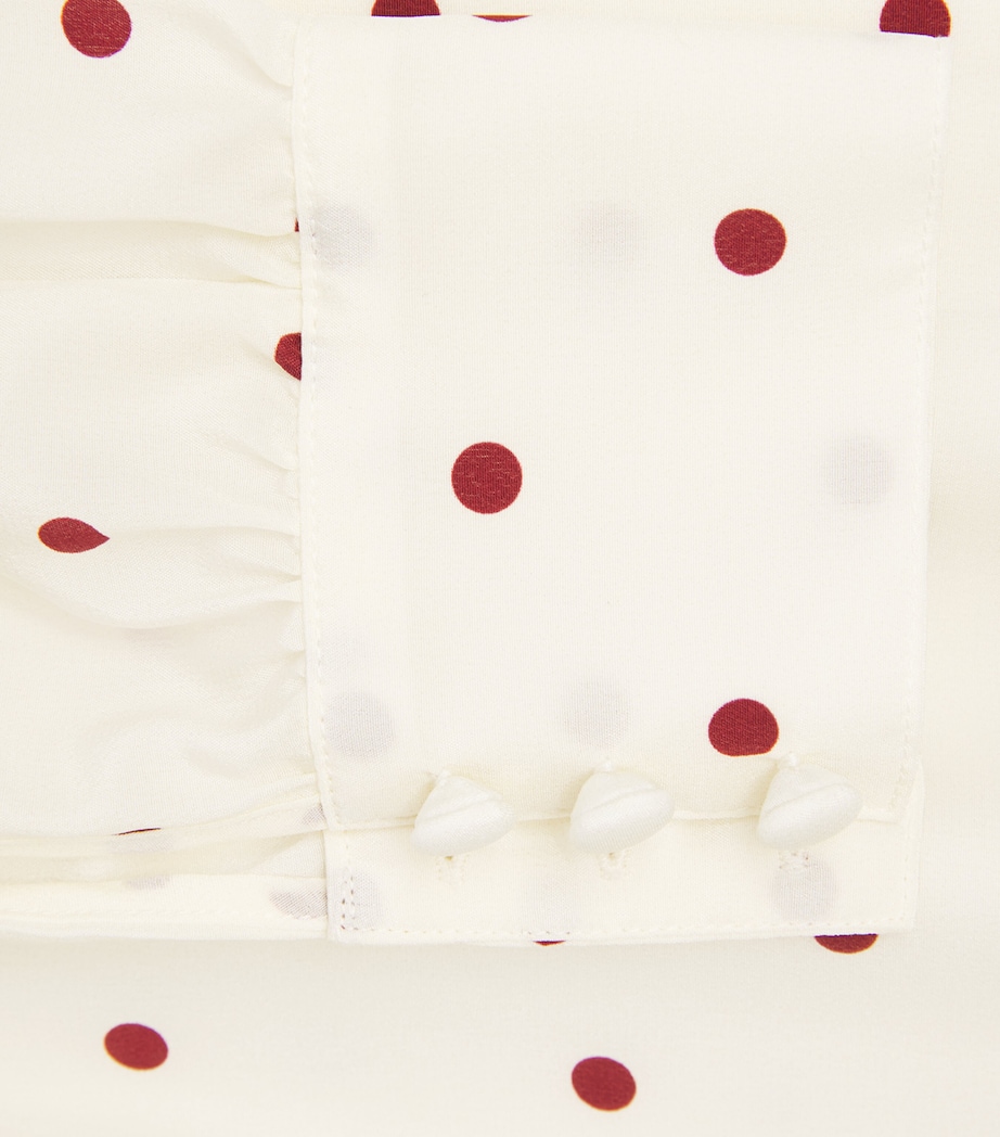 Alessandra Rich Womens Silk Printed Midi Dress Cream Bordeaux Image 6