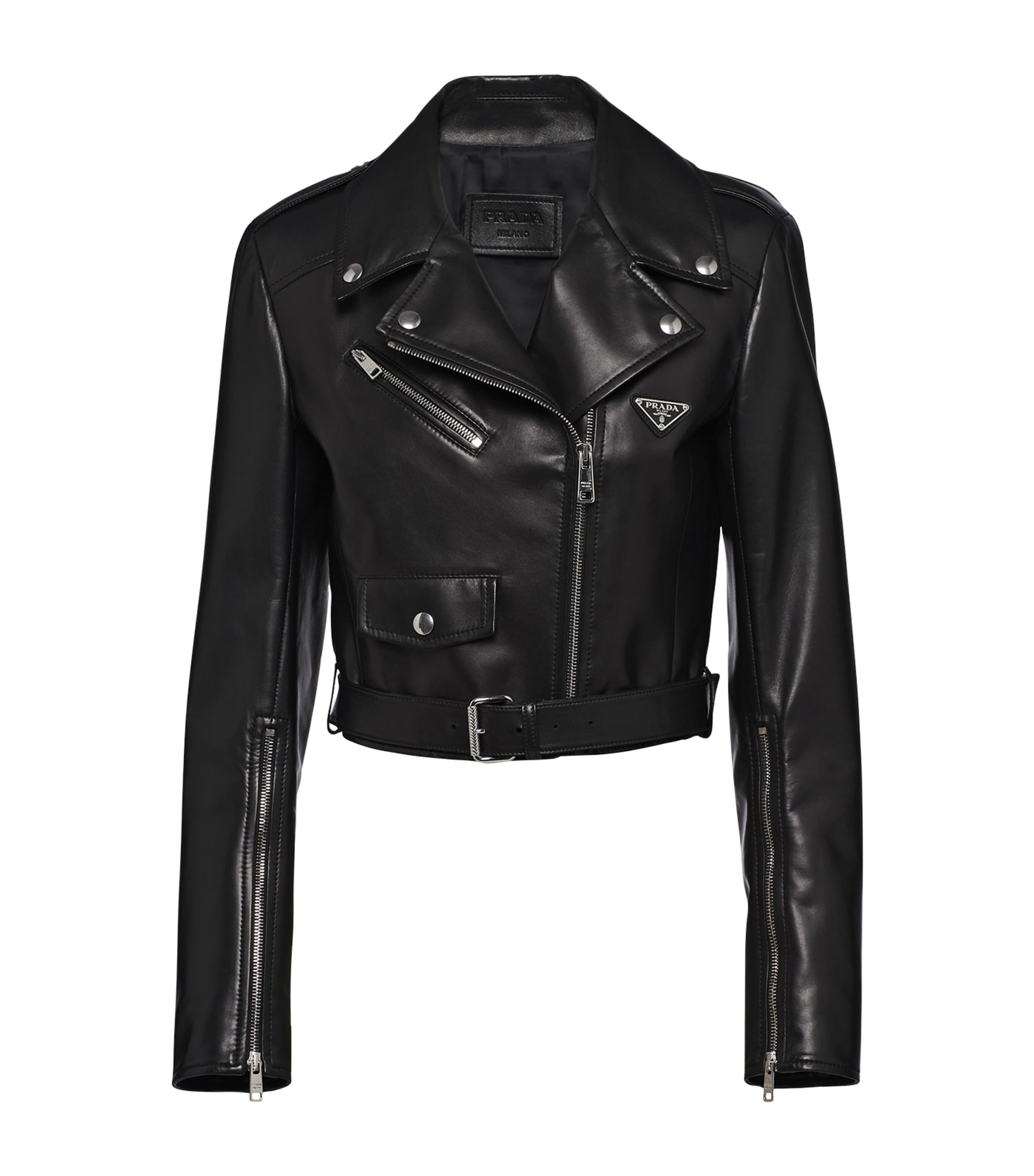 Prada Leather Biker Jacket | Harrods UK