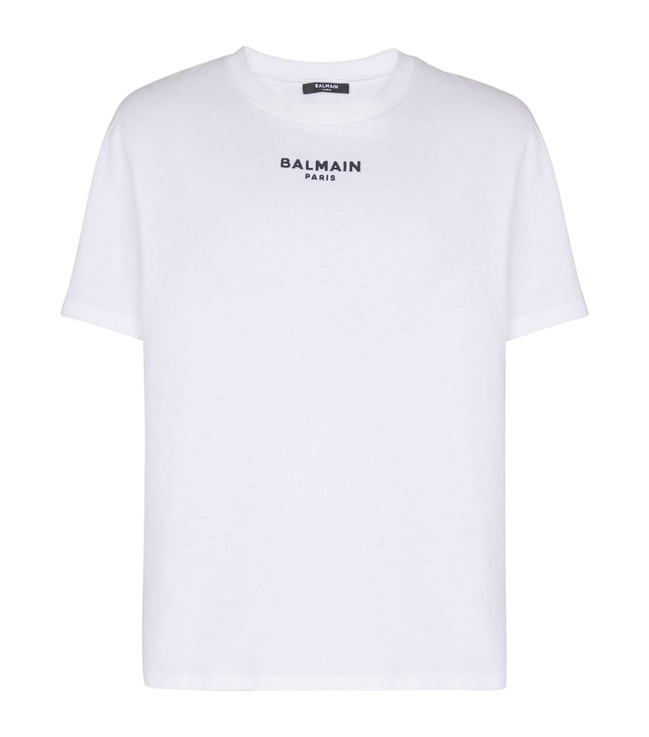 Cotton Embroidered Logo T-Shirt GAB BLANC/NOIR Image 1