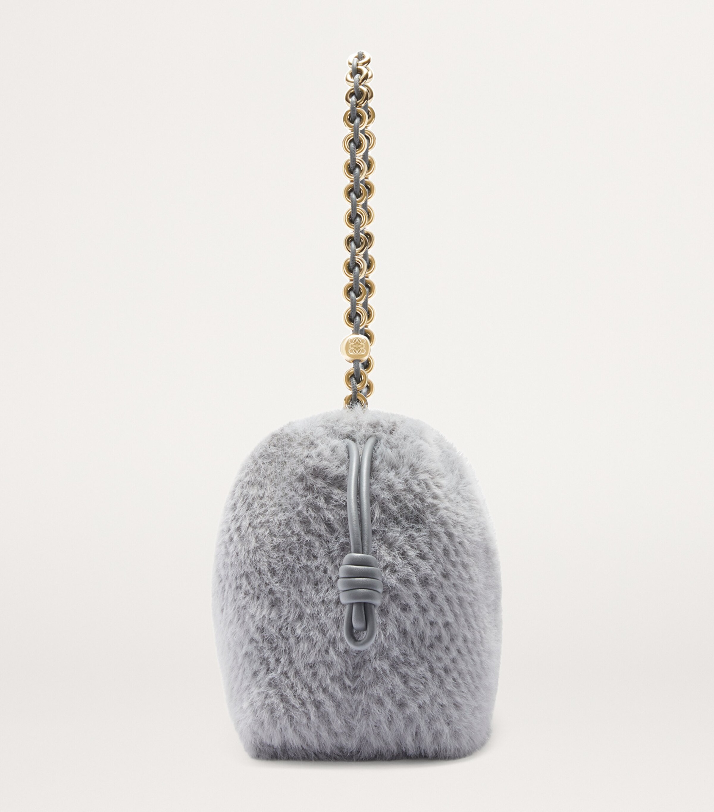 Medium Brushed Knit Flamenco Purse SILVER GREY Image 5