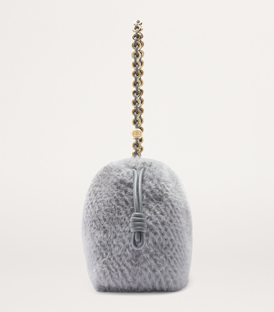 Medium Brushed Knit Flamenco Purse SILVER GREY Image 5