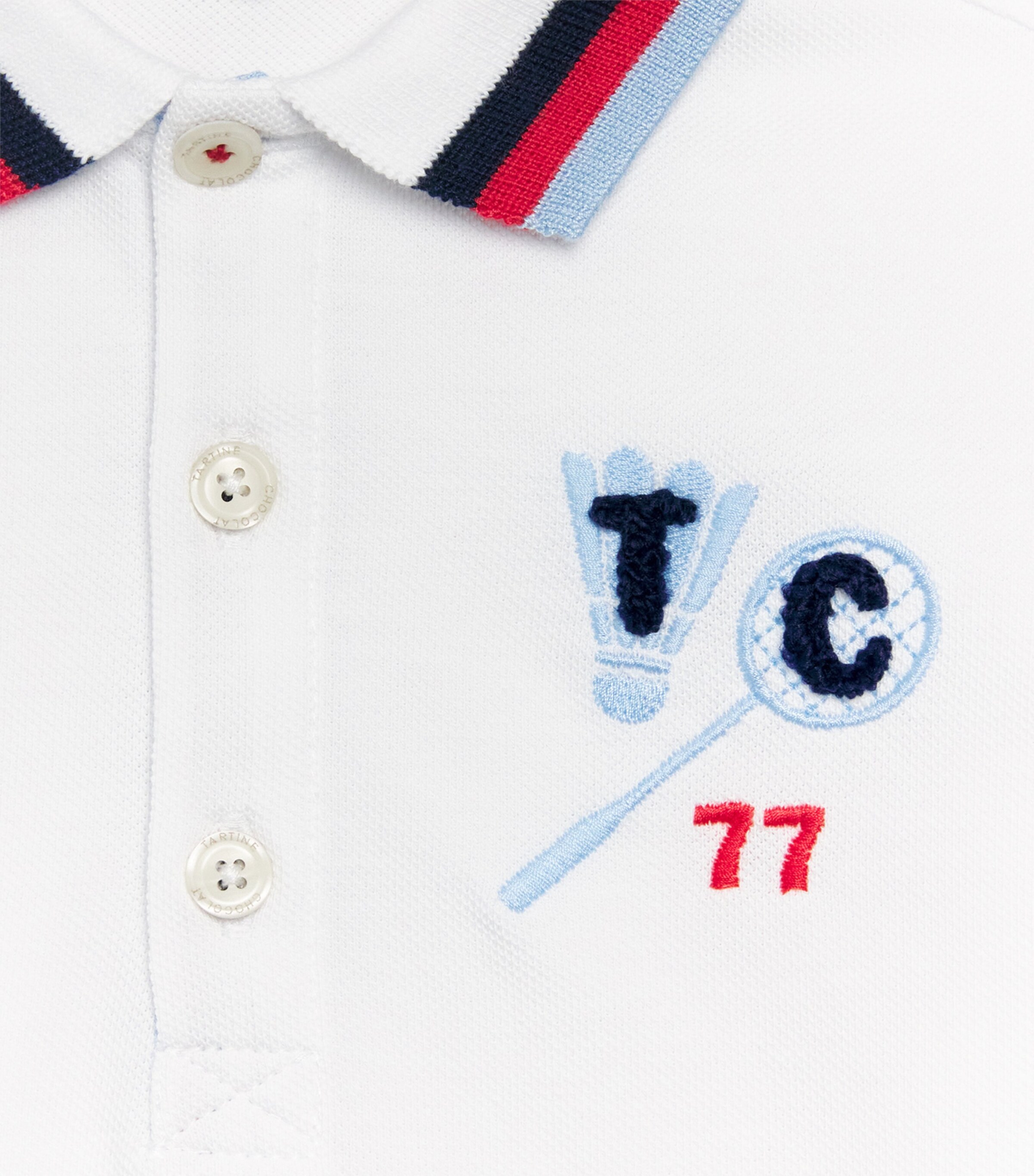 Cotton Badminton Polo Shirt (5-12 Years) 1BLANC Image 3